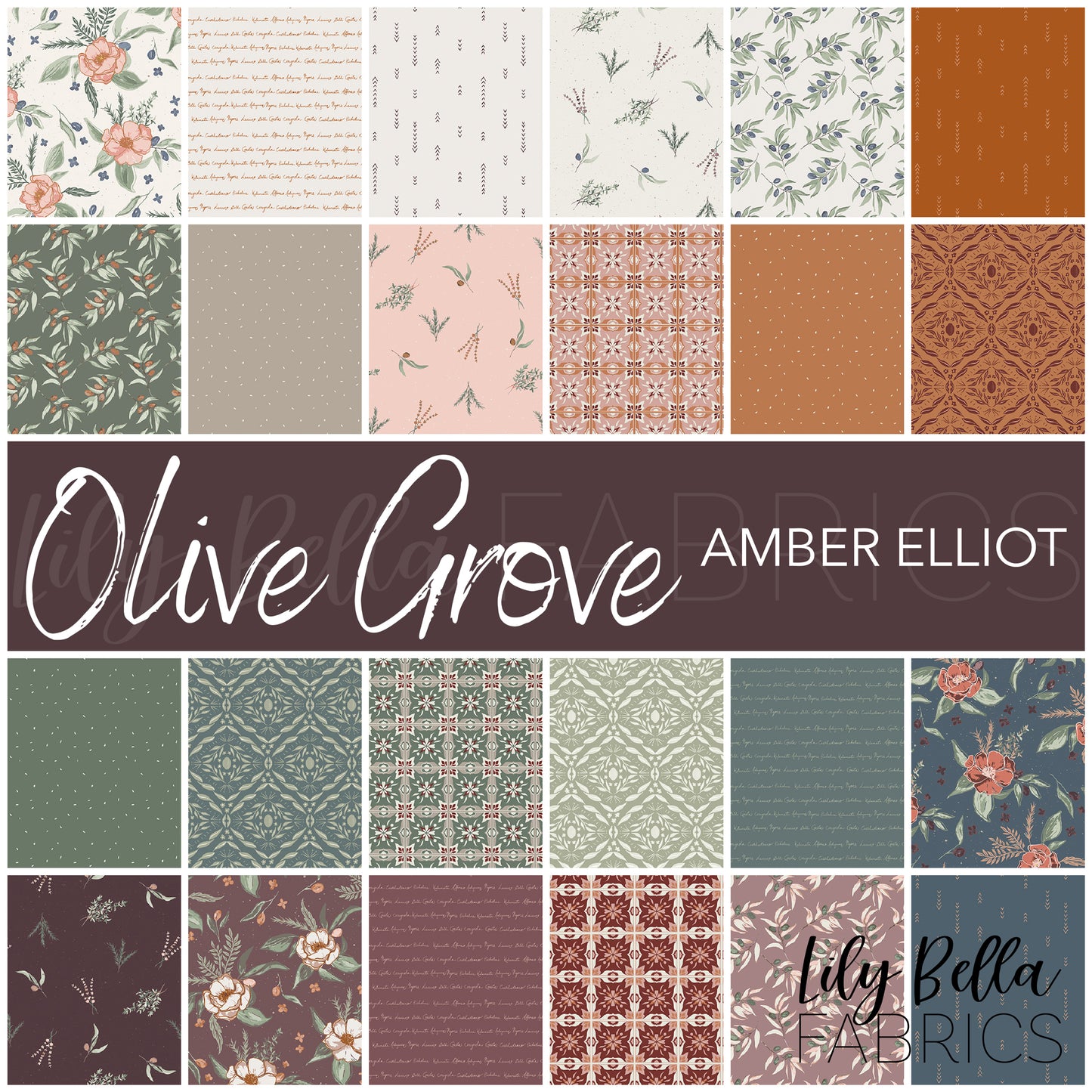 Olive Grove Fat Quarter Bundle (24 pcs) by Amber Elliot for Riley Blake