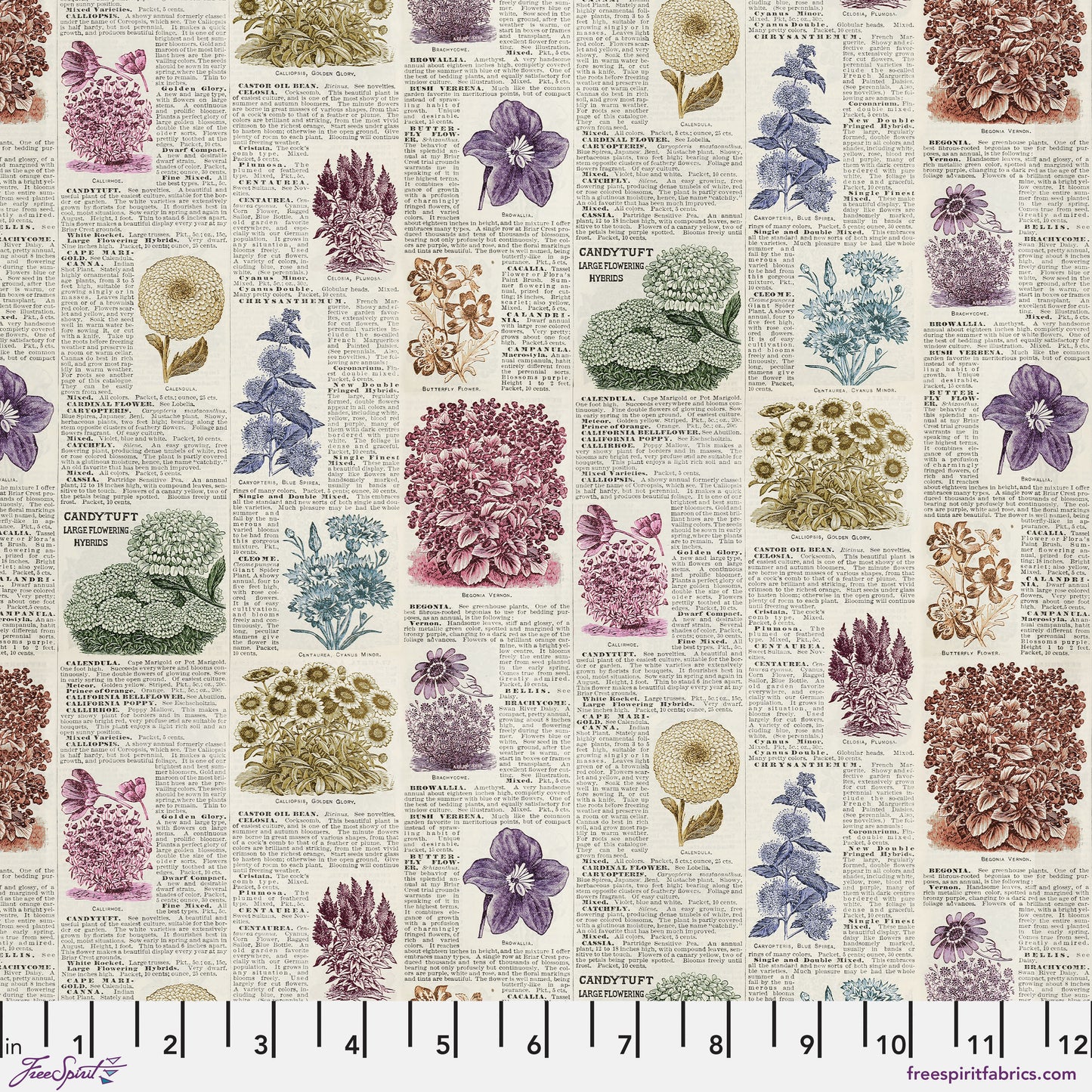 Botany in Multi - 1/2 yard - Eclectic Elements Palette: Multi by Tim Holtz for FreeSpirit Fabrics (PWTH327.MULTI)