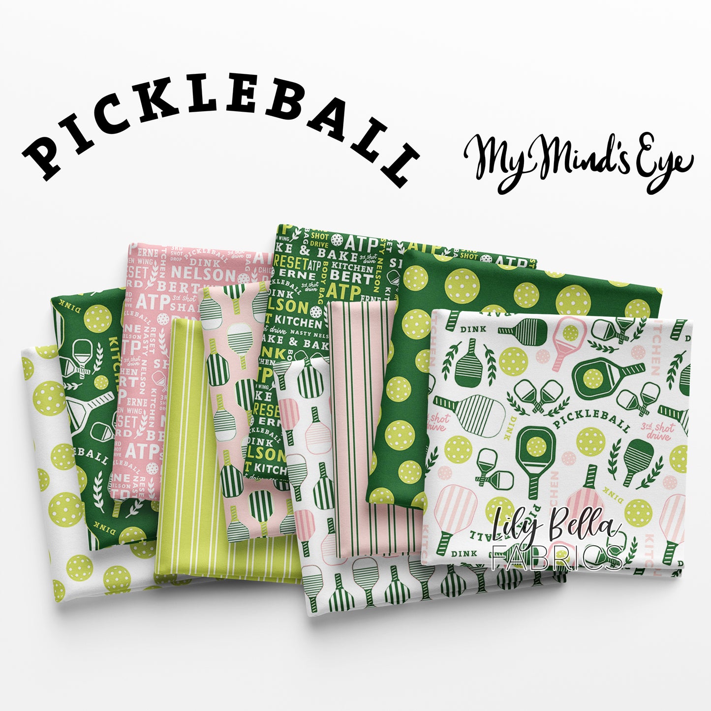 Pickleball Fat Quarter Bundle (15 pcs) by My Mind's Eye for Riley Blake