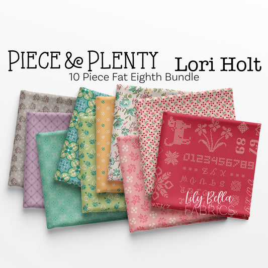 Piece and Plenty Fat Eighth Bundle (10 pieces) by Lori Holt for Riley Blake Designs (LH.PIECEPLENTY.10FE)