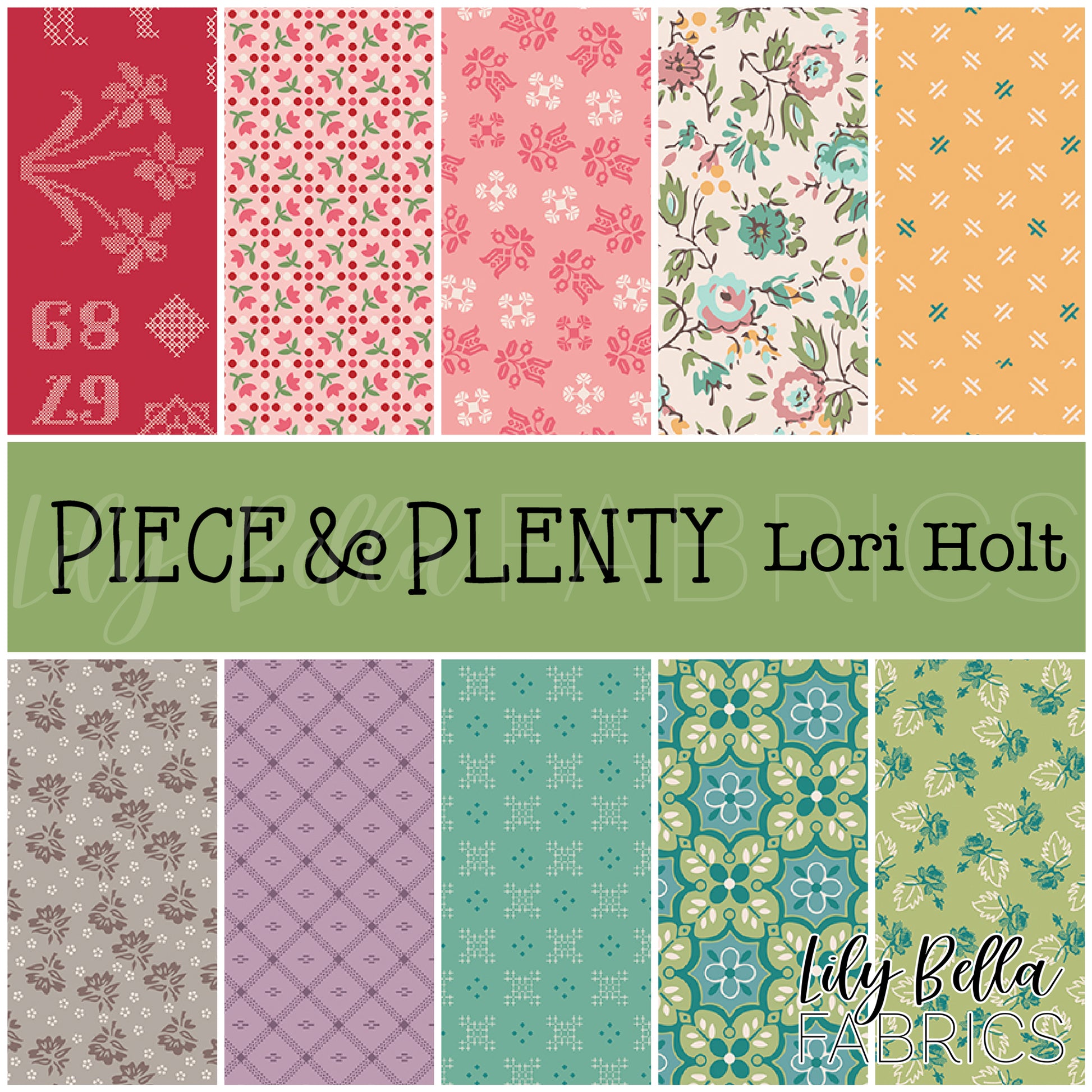 Piece and Plenty Fabric Collection by Lori Holt for Riley Blake Designs at Lily Bella Fabrics