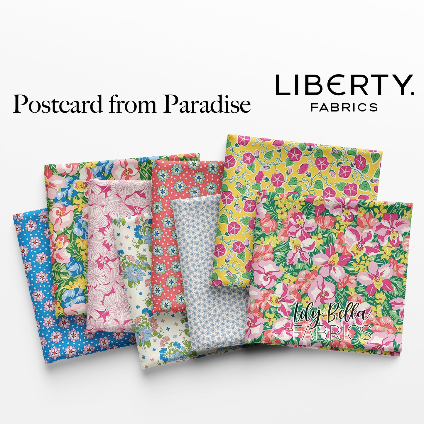 Postcard from Paradise Fabric Collection by Liberty Fabrics for Riley Blake Designs at Lily Bella Fabrics