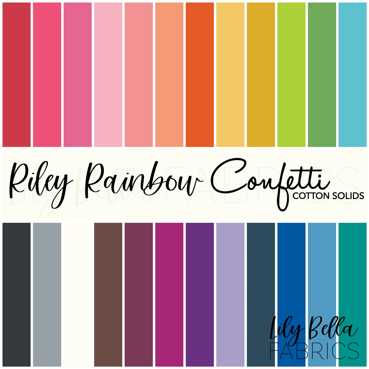 Riley Rainbow Confetti Cottons Fat Quarter Bundle (24 pieces) by The RBD Designers for Riley Blake Designs (FQ-RIL120-24)