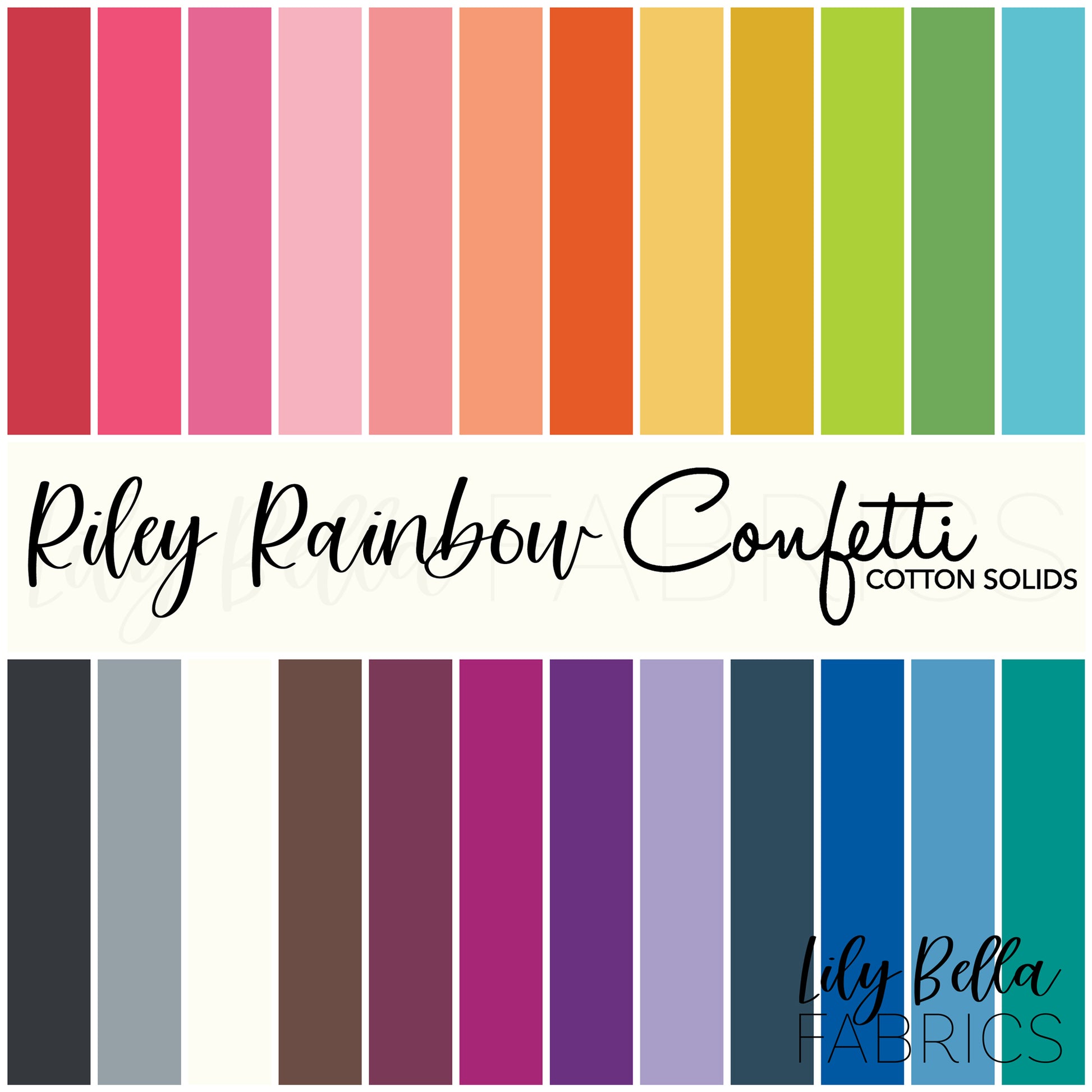 Riley Rainbow Confetti Cottons Fat Quarter Bundle (24 pieces) by The RBD Designers for Riley Blake Designs (FQ-RIL120-24)