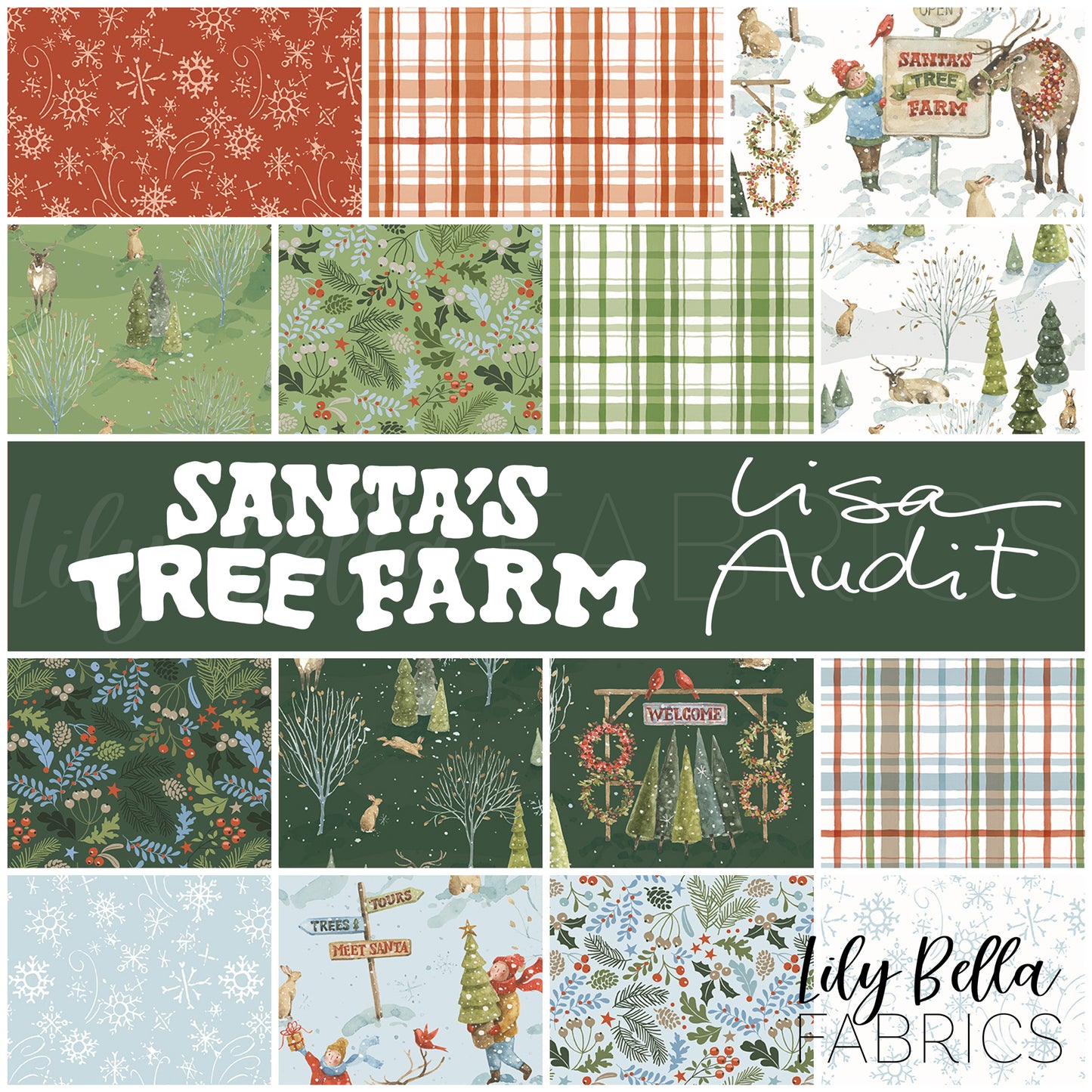 Santa's Tree Farm Rolie Polie (40 pcs) by Lisa Audit for Riley Blake Designs