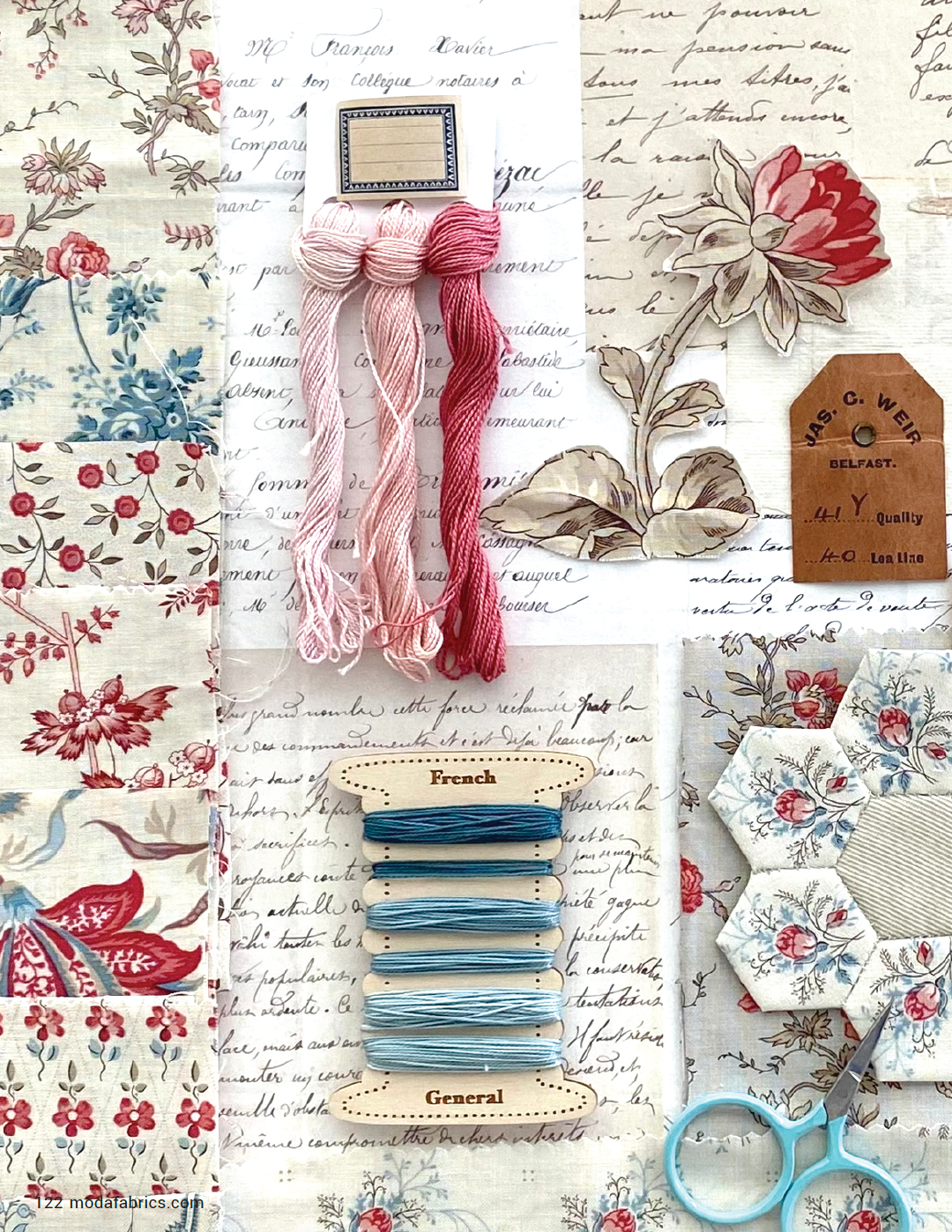 Fleur de Paris Layer Cake (42 pcs) by French General for Moda