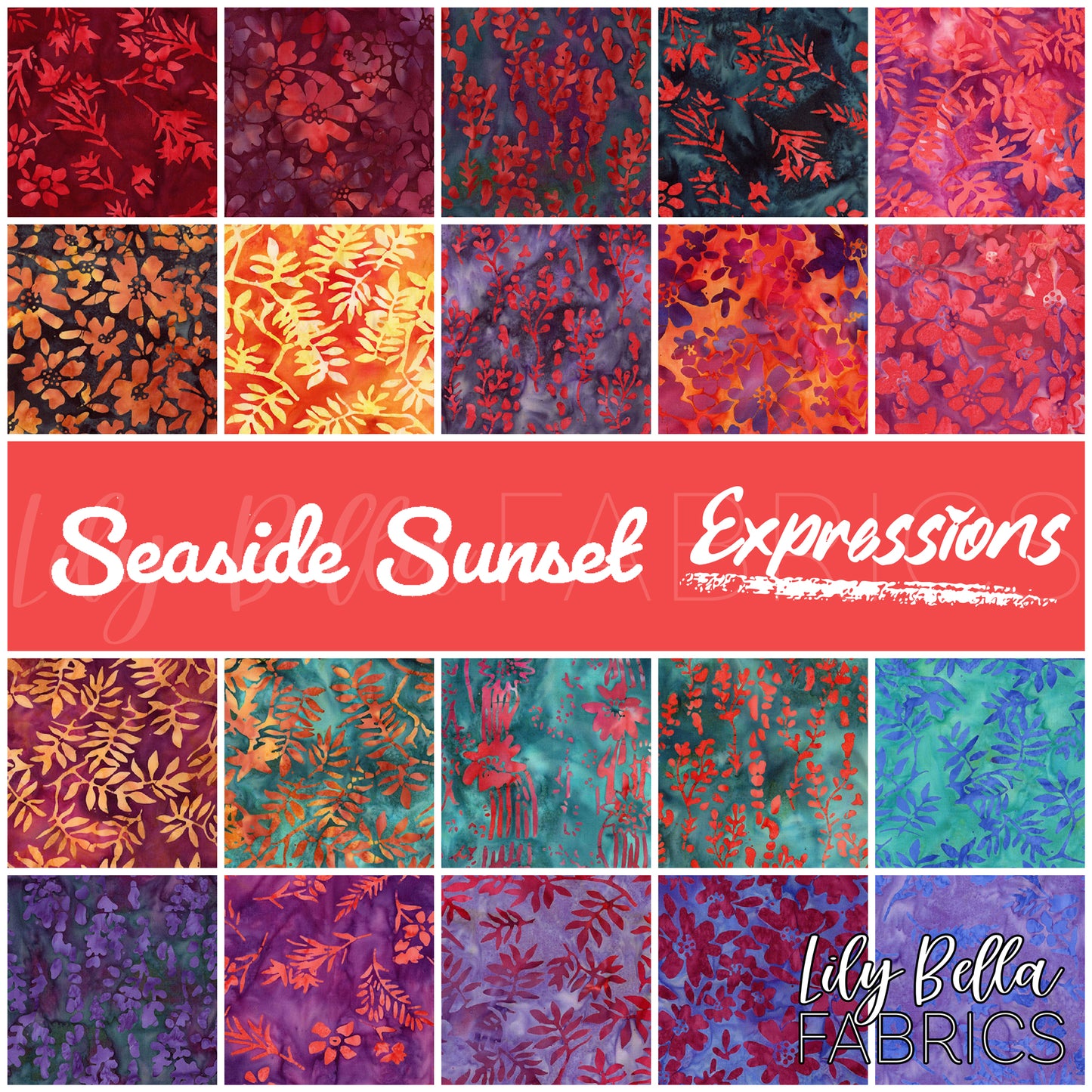 Seaside Sunset Expressions Batiks 10 Inch Stacker (42 pcs) by Riley Blake Designs