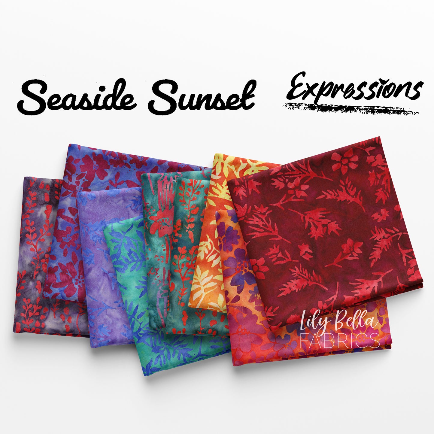 Seaside Sunset Expressions Batiks Fat Quarter Bundle (20 pcs) by Riley Blake Designs