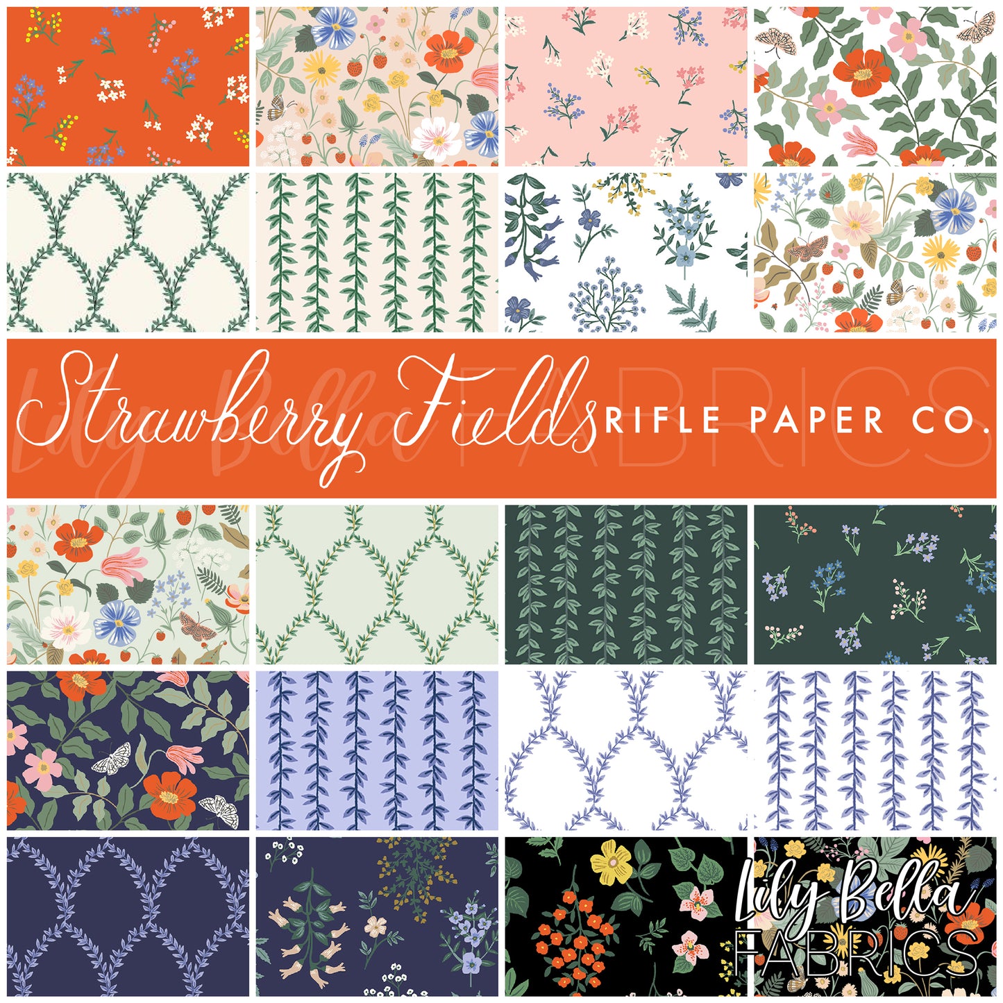Strawberry Fields Layer Cake (42 pcs) by Rifle Paper Co. for Cotton and Steel