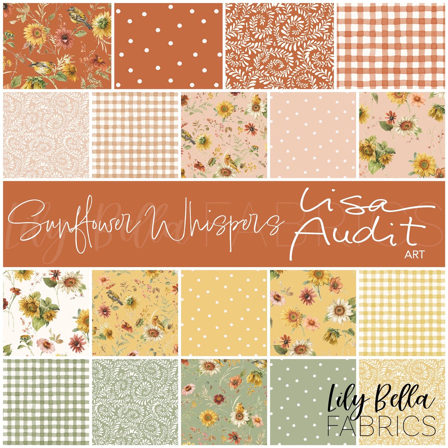 Sunflower Whispers Fat Quarter Bundle (19 pcs) by Lisa Audit for Riley Blake