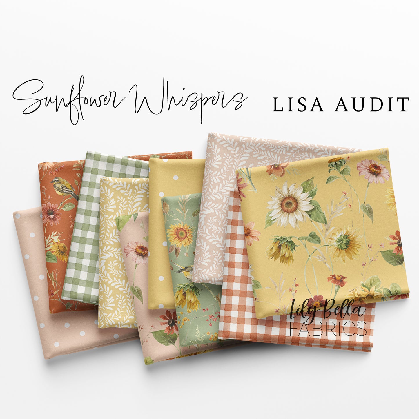 Sunflower Whispers 10 Inch Stacker (42 pcs) by Lisa Audit for Riley Blake