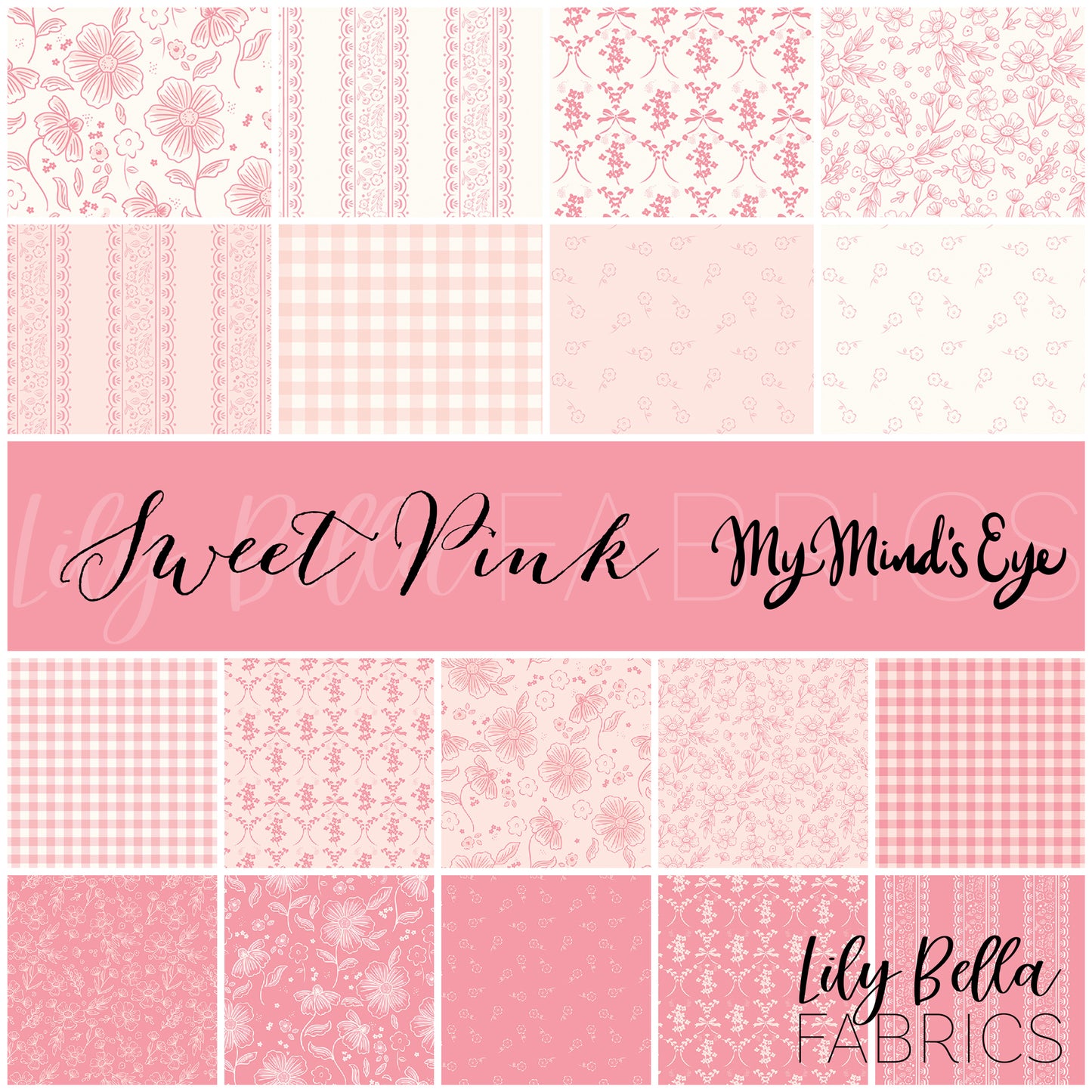 Sweet Pink 10 Inch Stacker (42 pcs) by My Mind's Eye for Riley Blake Designs