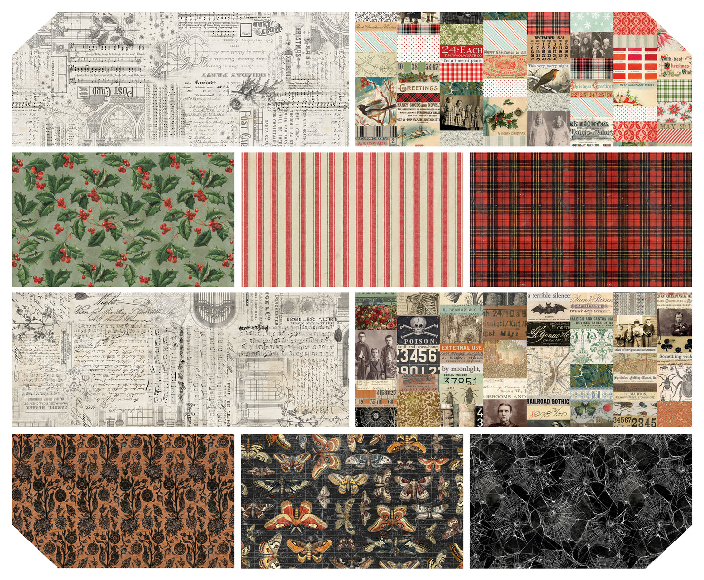 Eclectic Elements Palette: Seasonal Fat Eighth Bundle (10 pcs) by Tim Holtz for FreeSpirit