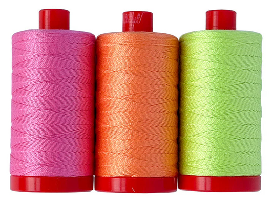 12WT Neon Thread Kit (3 large spools) by Tula Pink for Aurifil (TP12NC3)