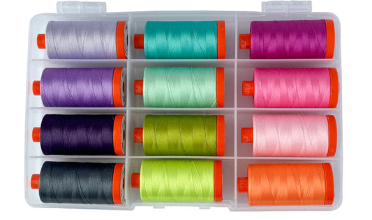 Untamed + Neon Thread Kit (12 large spools) by Tula Pink for Aurifil (TP50UD12)