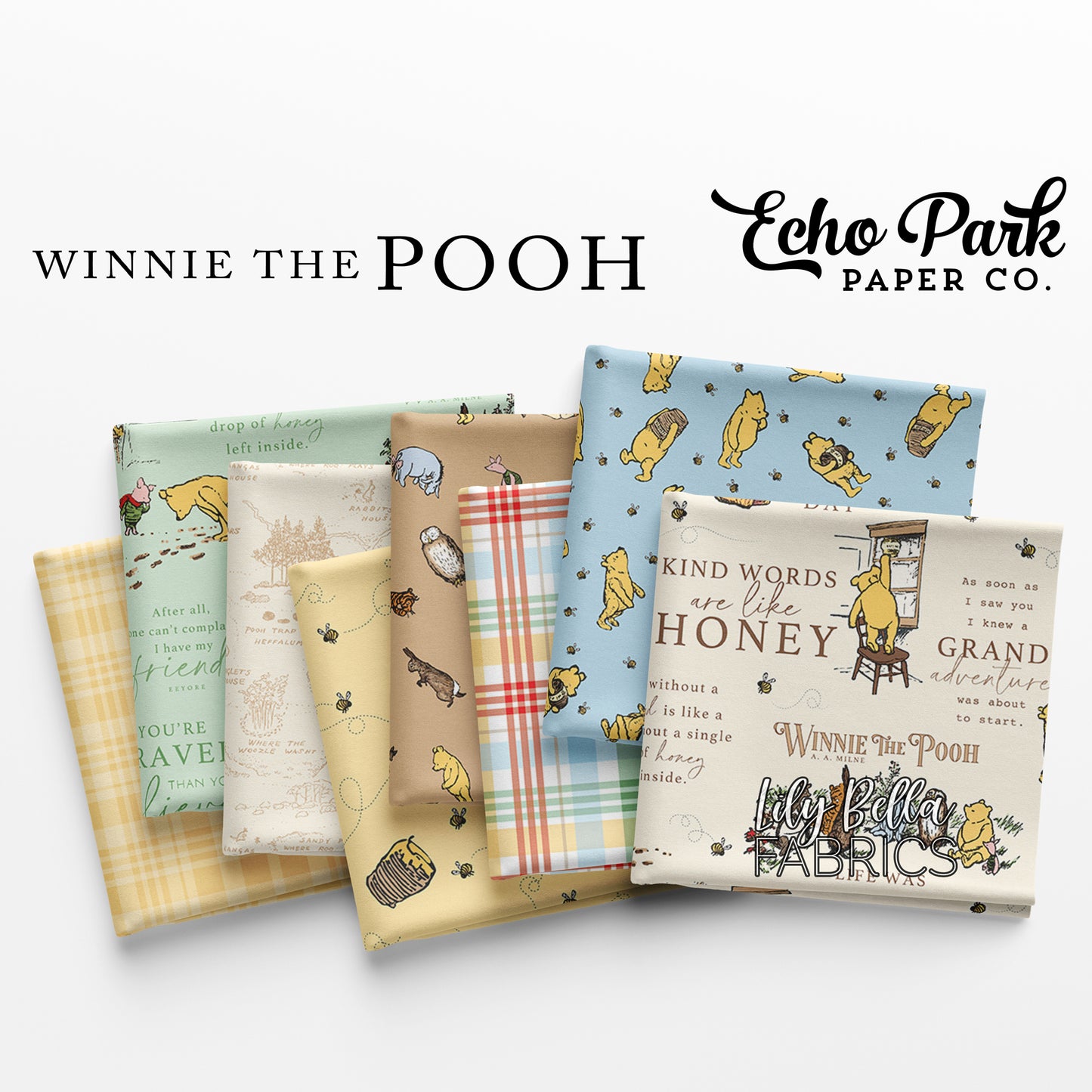 Winnie the Pooh Fat Quarter Bundle (18 pcs) by Echo Park Paper Co. for Riley Blake Designs