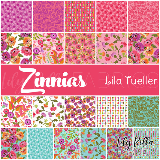 Zinnias 10 Inch Stacker (42 pcs) by Lila Tueller for Riley Blake Designs