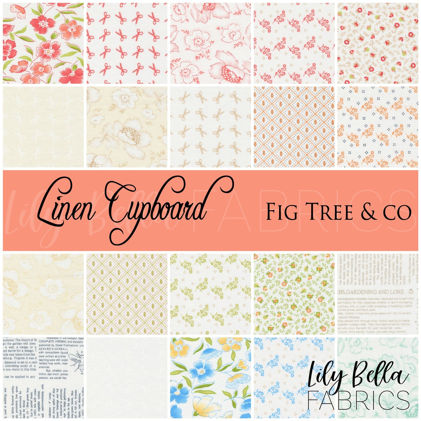 Linen Cupboard Layer Cake (42 pieces) by Fig Tree and Co. for Moda (20480LC)