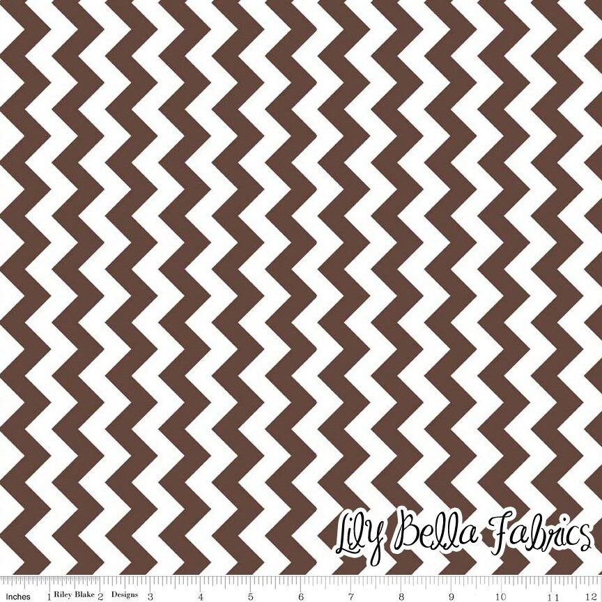 Small Chevron in Brown - 1/2 Yard - Chevron Cottons by The RBD Designers for Riley Blake