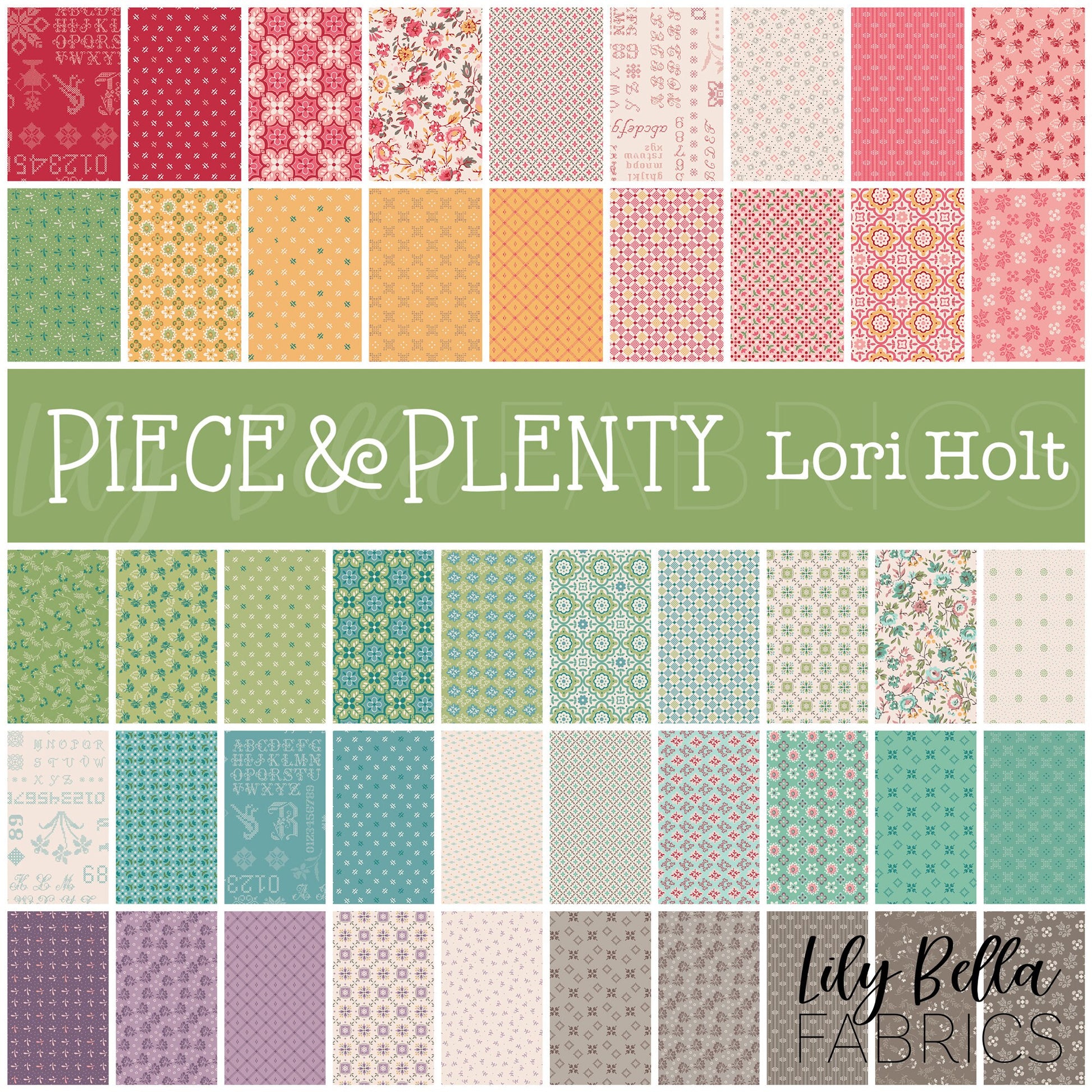 Piece and Plenty Fat Quarter Bundle (48 pieces) by Lori Holt for Riley Blake Designs (FQ-15870-48)