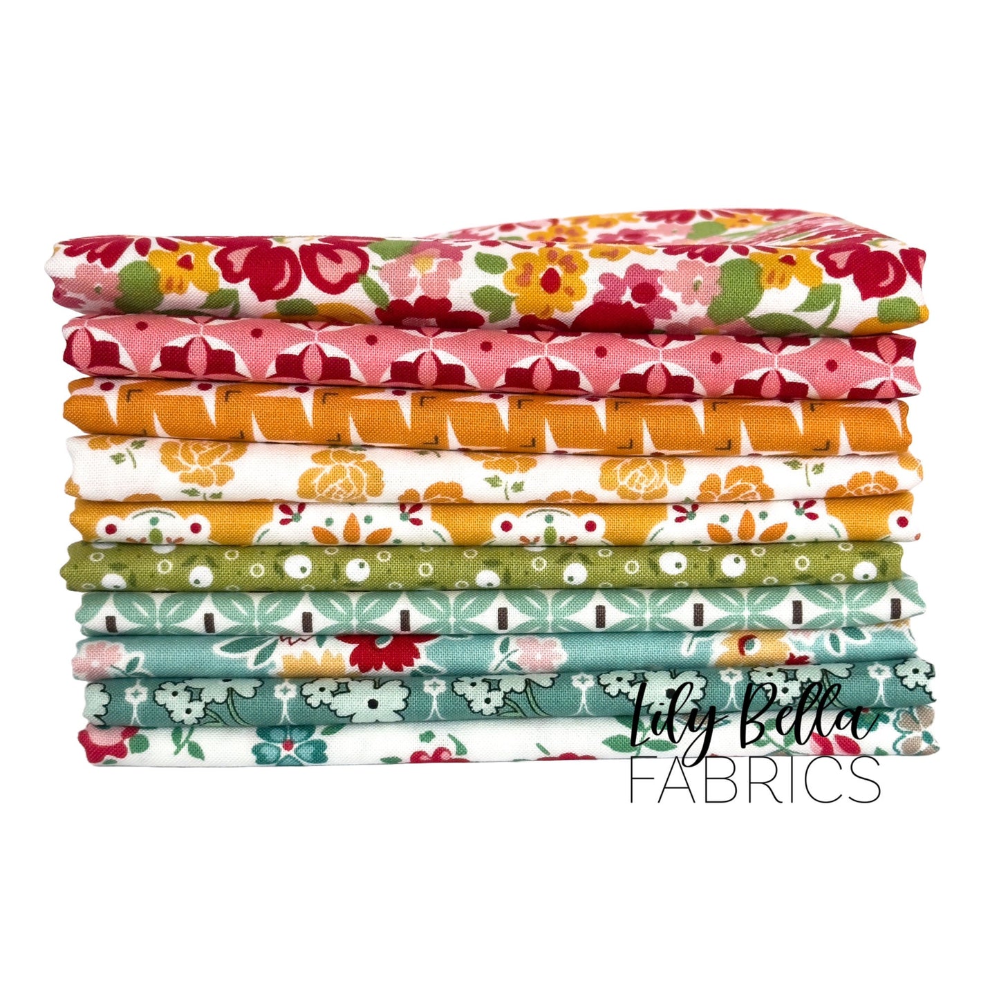 Bee Vintage Fat Quarter Bundle (10 pieces) by Lori Holt for Riley Blake Designs (LH.BEEVINTAGE.A.10FQ)