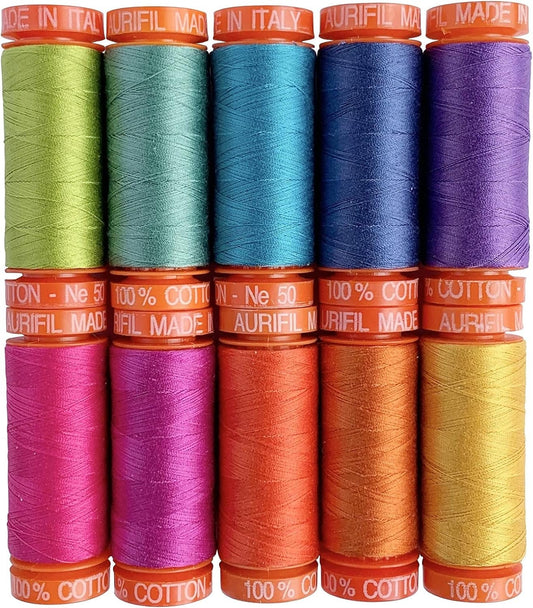 Dragon's Breath Thread Kit (10 small spools) by Tula Pink for Aurifil (TP50DB10)