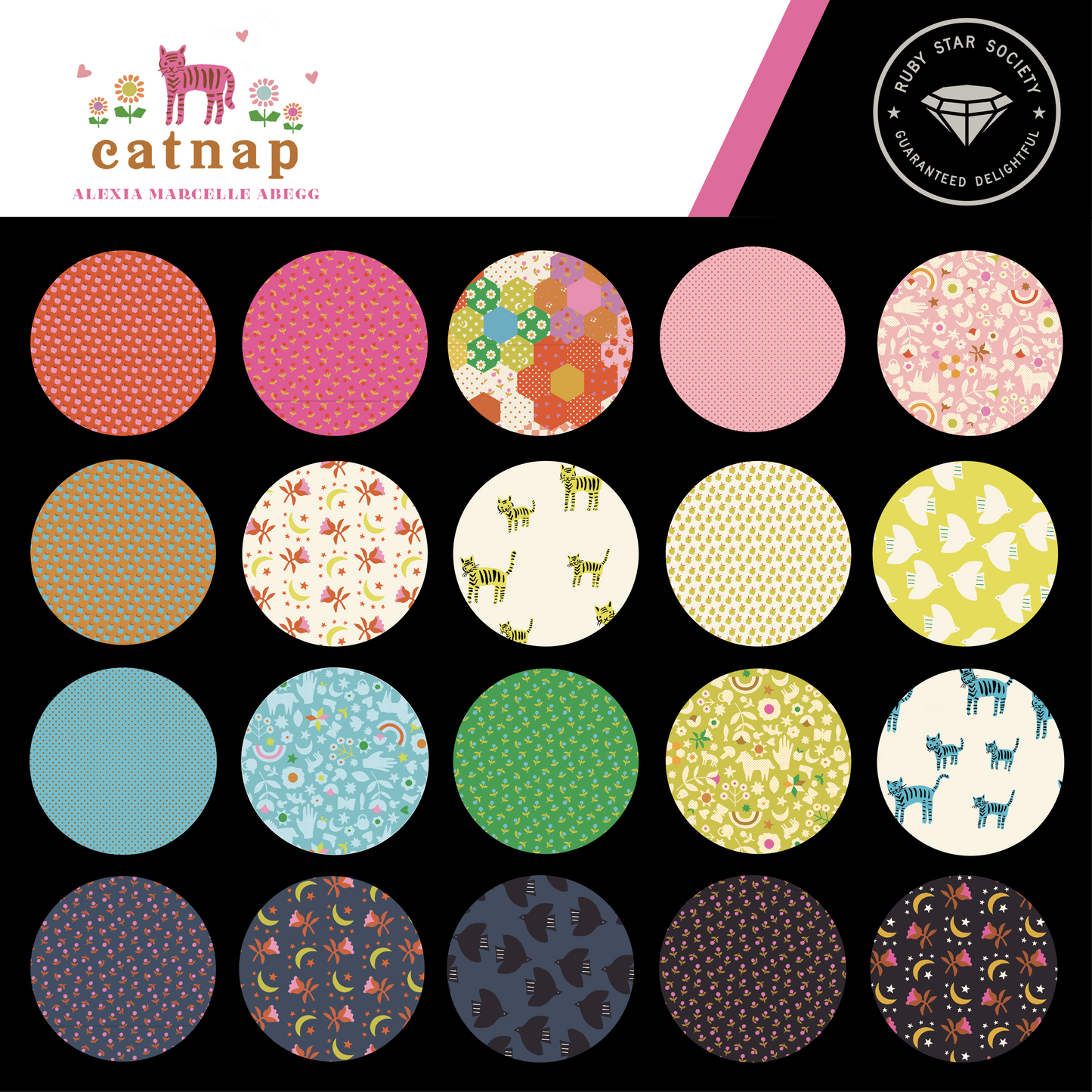 Catnap Fabric Collection by Alexia Marcelle Abegg for Ruby Star Society at Lily Bella Fabrics