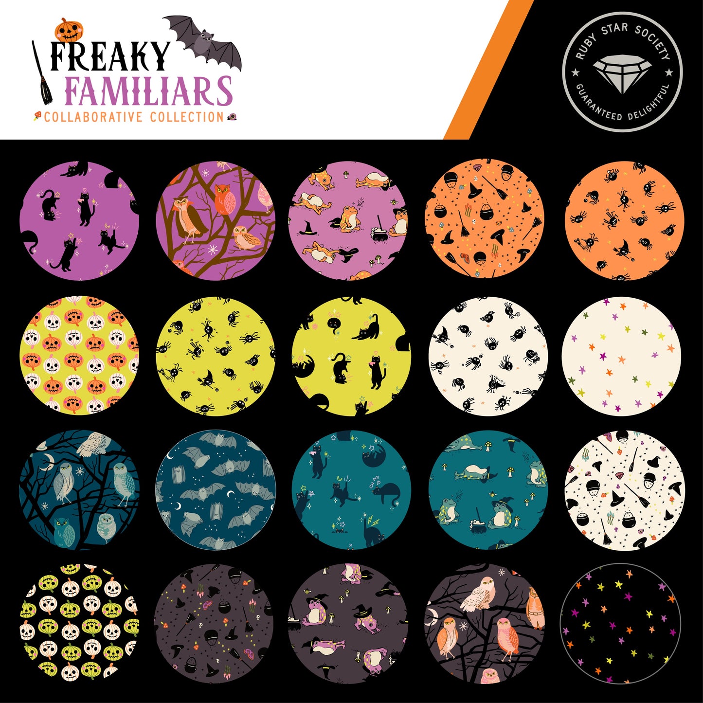 Freaky Familiars Fabric Collection by Ruby Star Society Collaborative at Lily Bella Fabrics