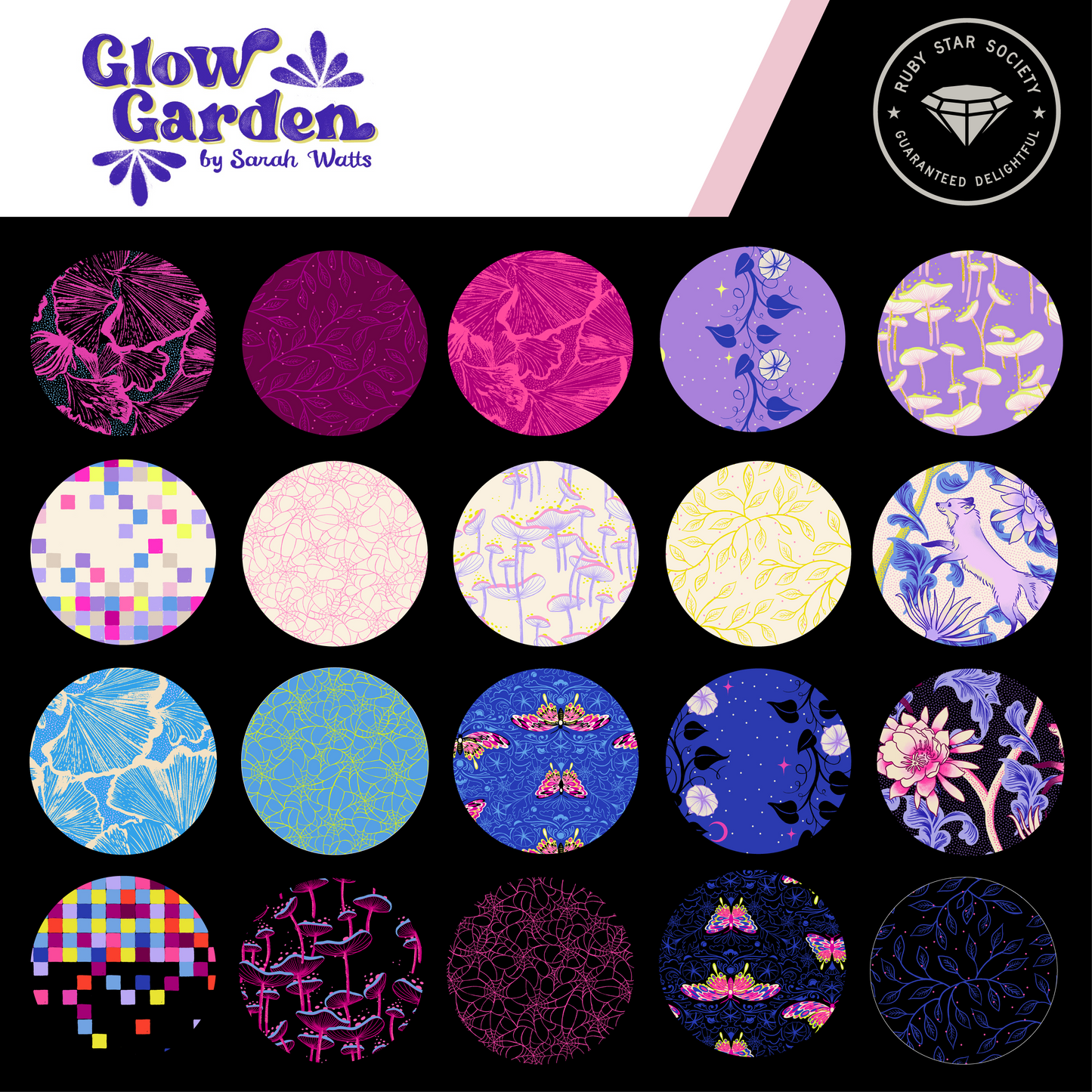 Glow Garden Fat Quarter Bundle (25 pcs) by Sarah Watts for Ruby Star Society