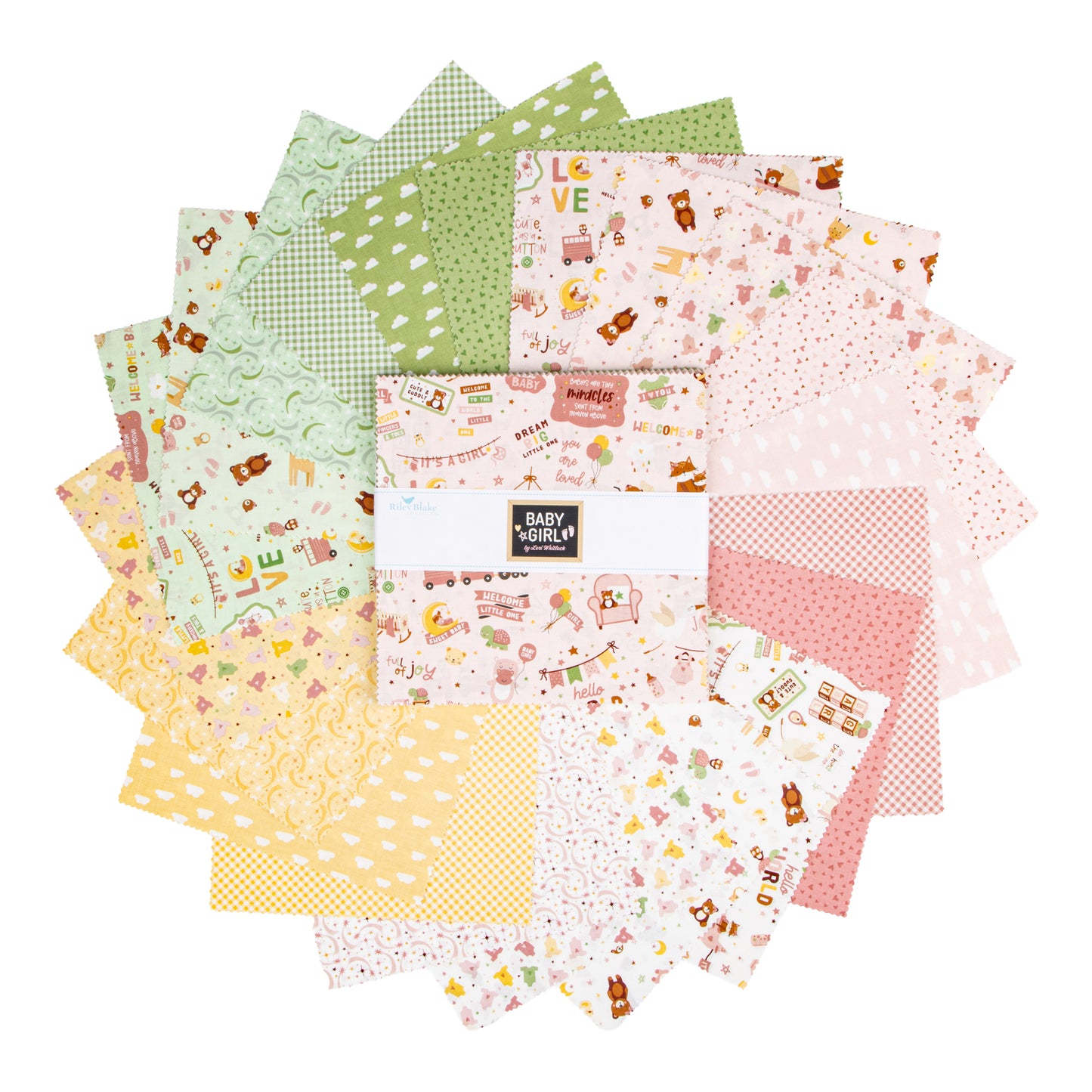 Baby Girl 10 Inch Stacker (42 pieces) by Lori Whitlock for Riley Blake Designs (10-16770-42)