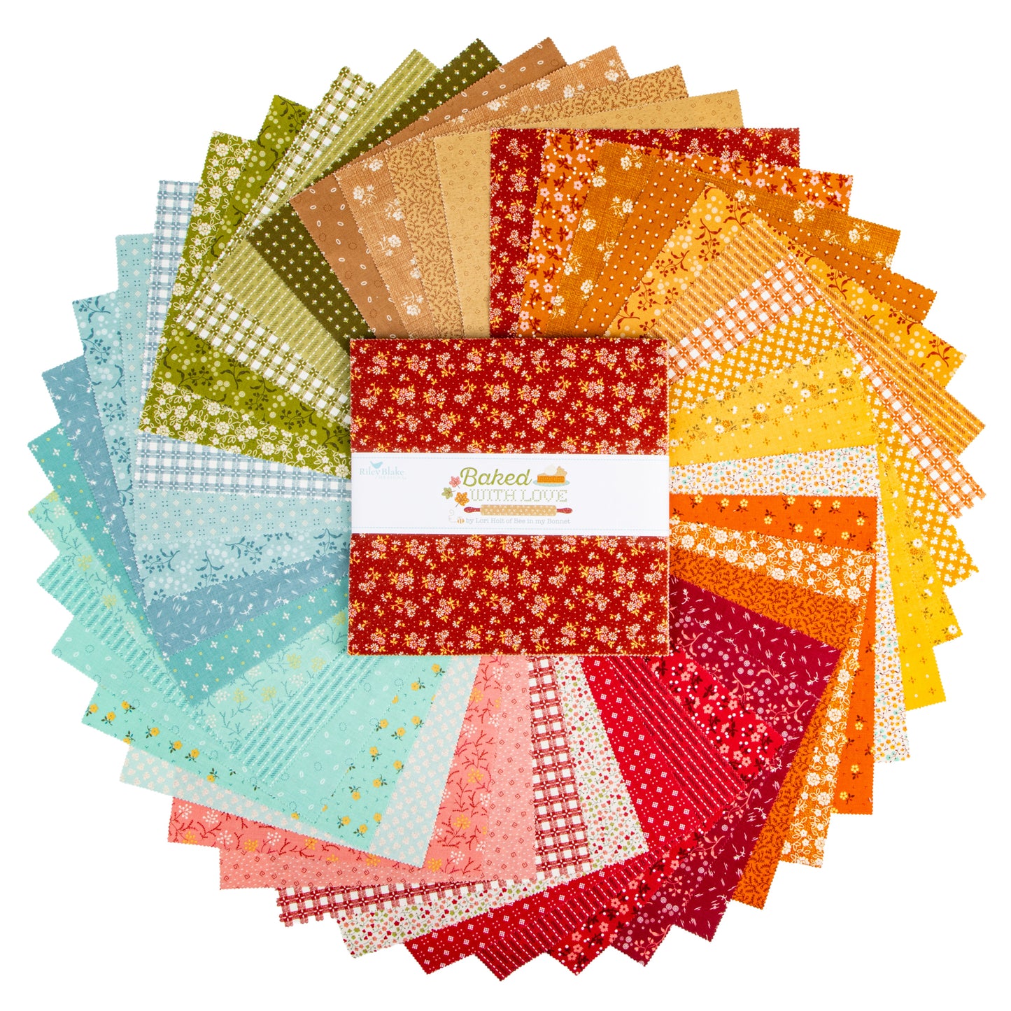 Baked with Love 10 Inch Stacker (42 pieces) by Lori Holt for Riley Blake Designs (10-17780-42)