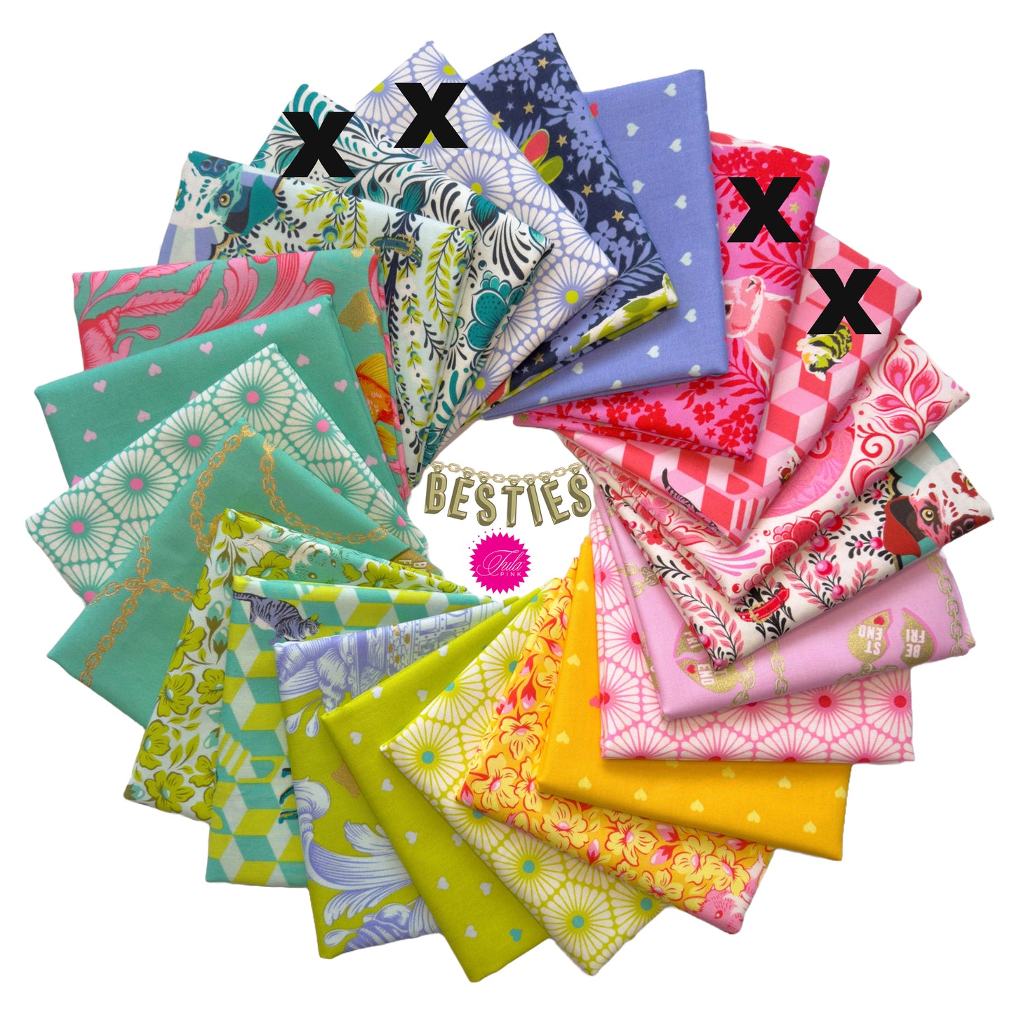 Besties Fat Eighth Bundle (18 pcs) by Tula Pink for FreeSpirit
