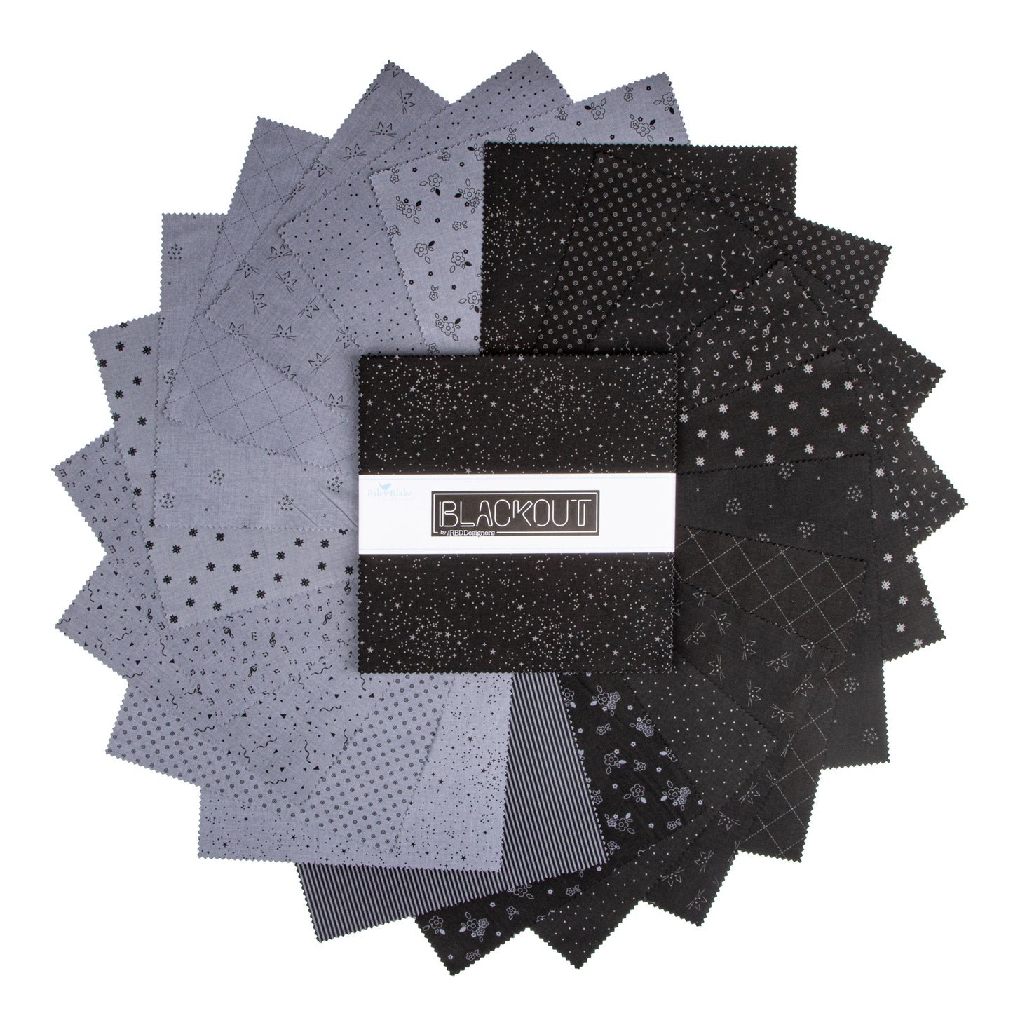 Blackout 10 Inch Stacker (42 pieces) by The RBD Designers for Riley Blake Designs (10-16240-42)