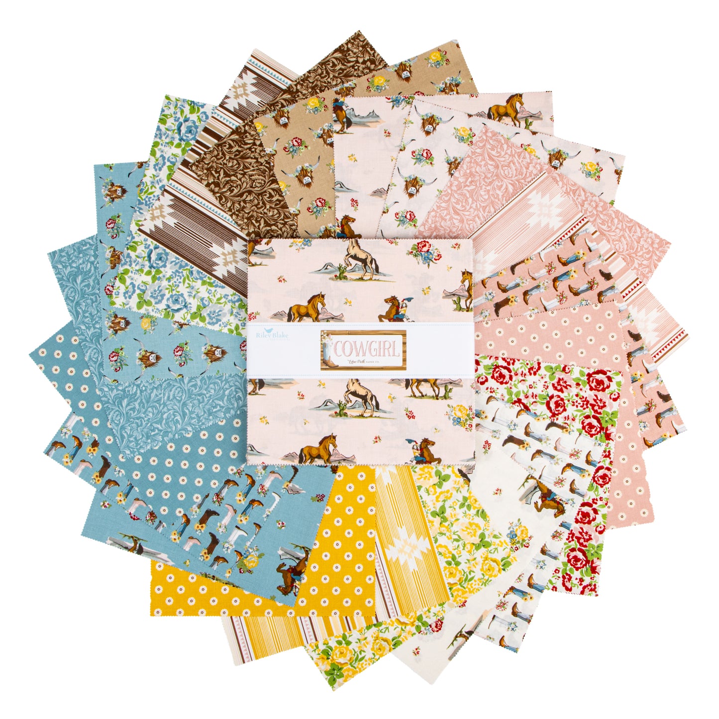Cowgirl 10 Inch Stacker (42 pieces) by Echo Park Paper Co. for Riley Blake Designs (10-17480-42)