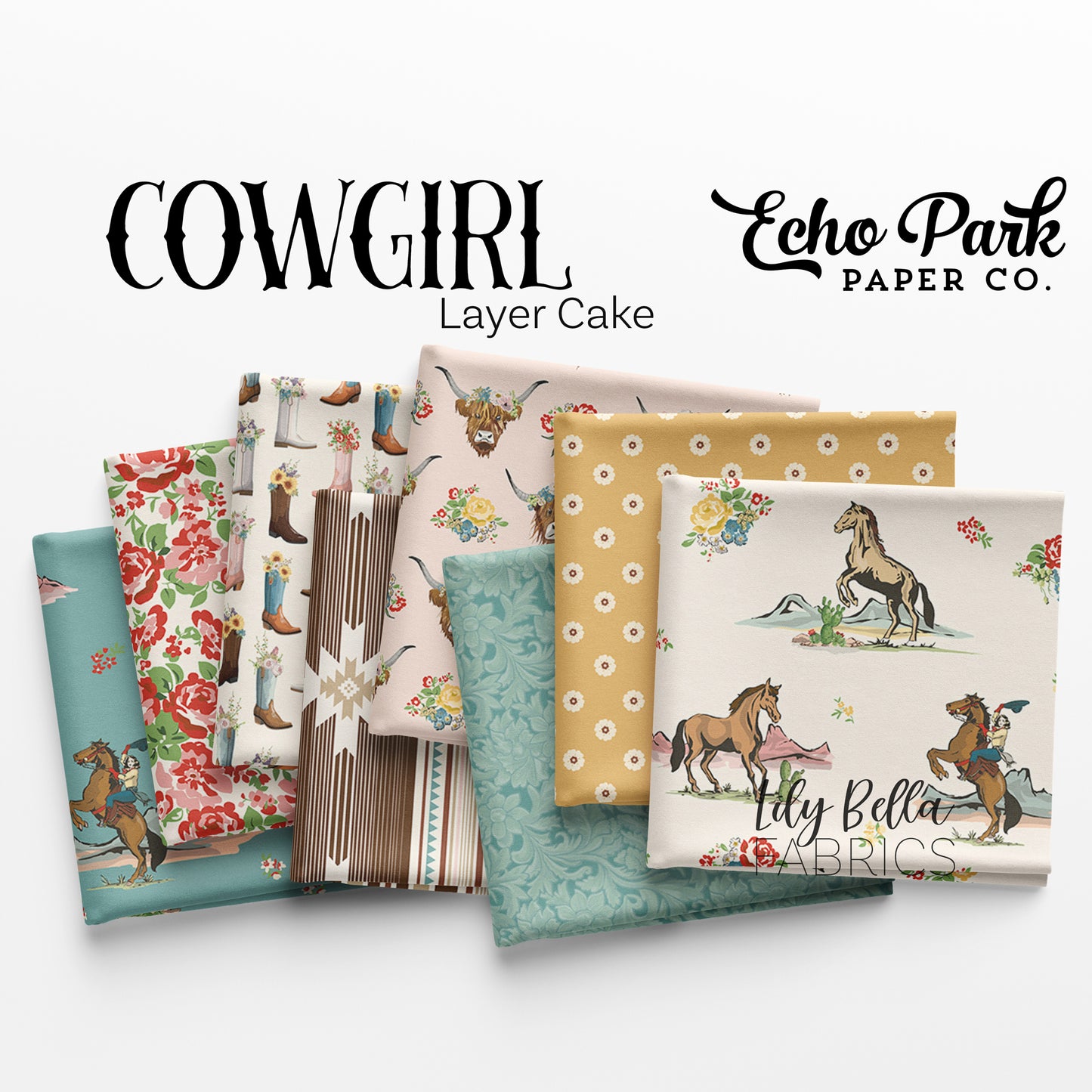 Cowgirl 10 Inch Stacker (42 pieces) by Echo Park Paper Co. for Riley Blake Designs (10-17480-42)