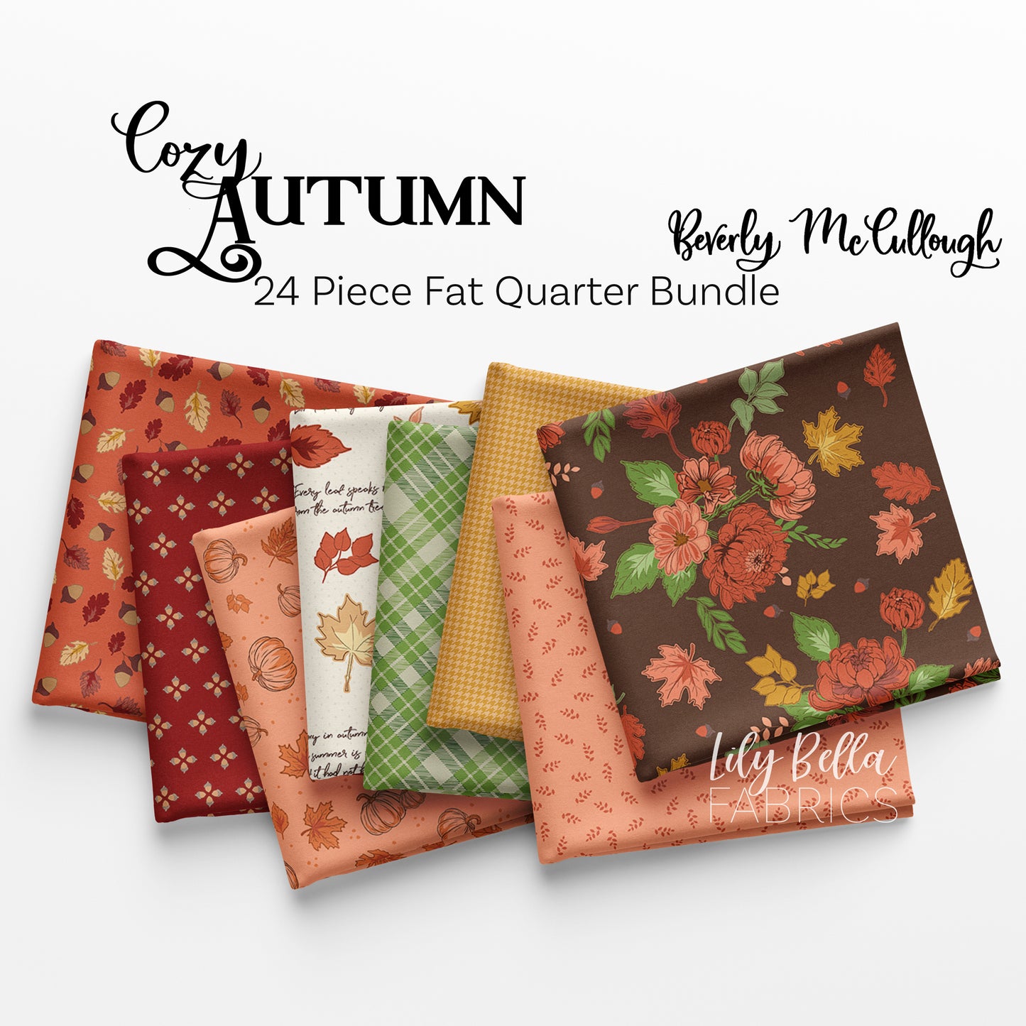 Cozy Autumn Fat Quarter Bundle (24 pieces) by Beverly McCullough for Riley Blake Designs (FQ-17870-24)