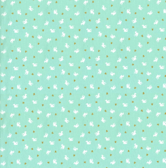 Baby Dragon in Turquoise Metallic - 1/2 Yard - Magic by Sarah Jane for Michael Miller