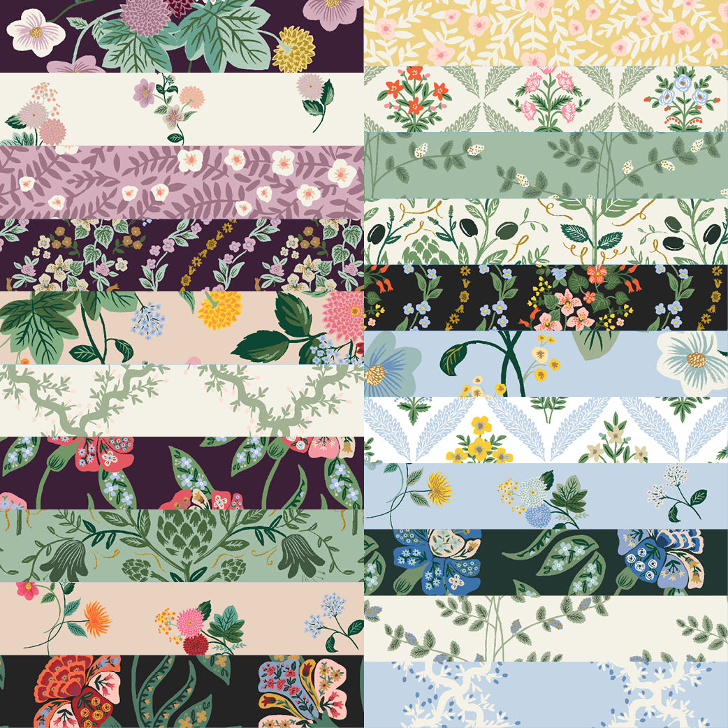 Dahlia Fat Quarter Bundle (21 pcs) by Rifle Paper Co. for Cotton+Steel
