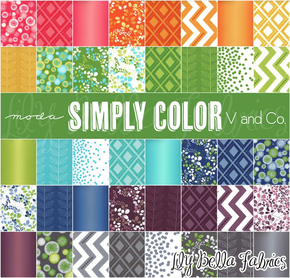 Simply Color Fabric Collection by V and Co. for Moda at Lily Bella Fabrics