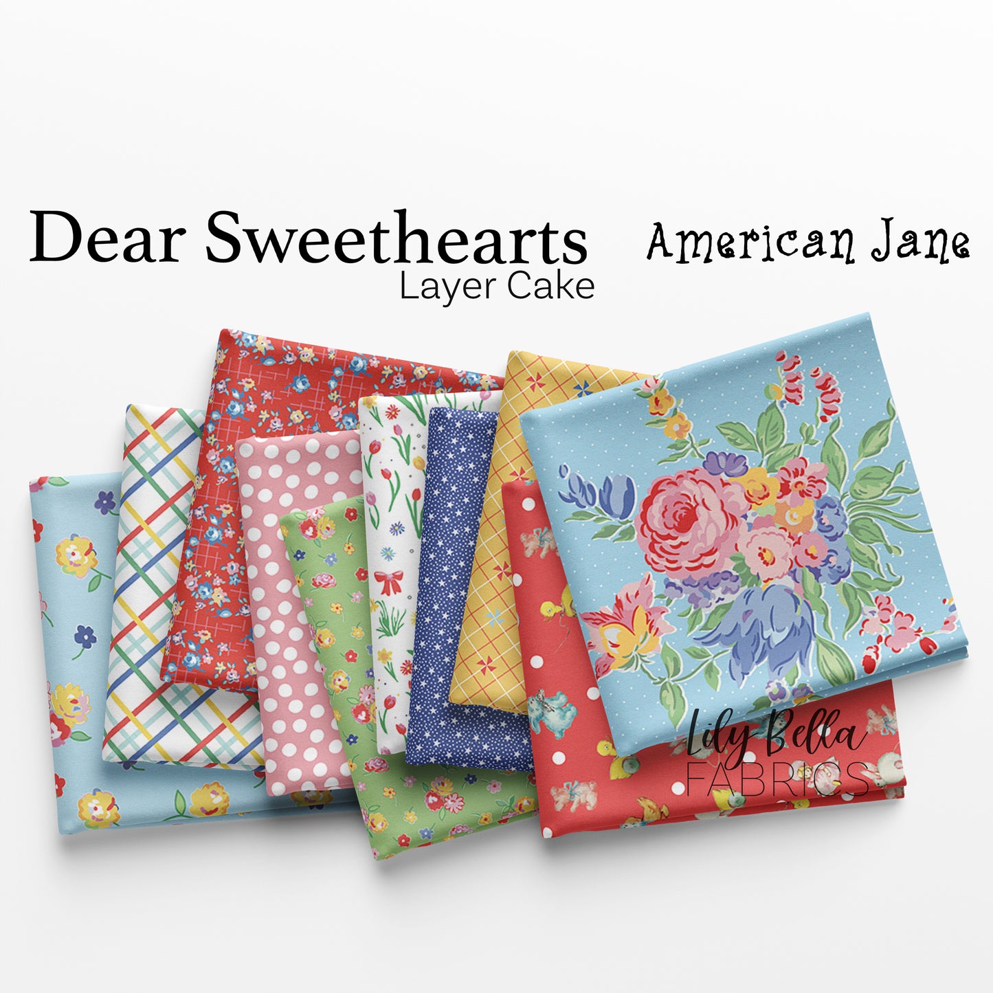 Dear Sweethearts 10 Inch Stacker (42 pieces) by American Jane for Riley Blake Designs (10-18090-42)