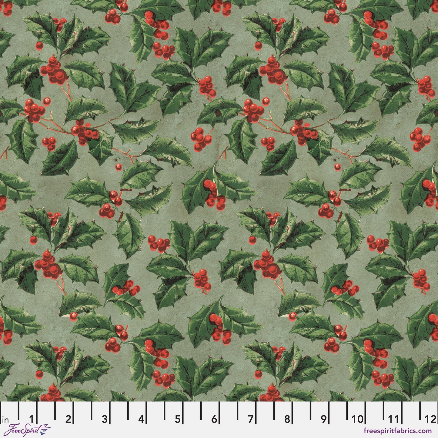 Holly in Christmas - 1/2 yard - Eclectic Elements Palette: Seasonal by Tim Holtz for FreeSpirit (PWTH337.CHRISTMAS)