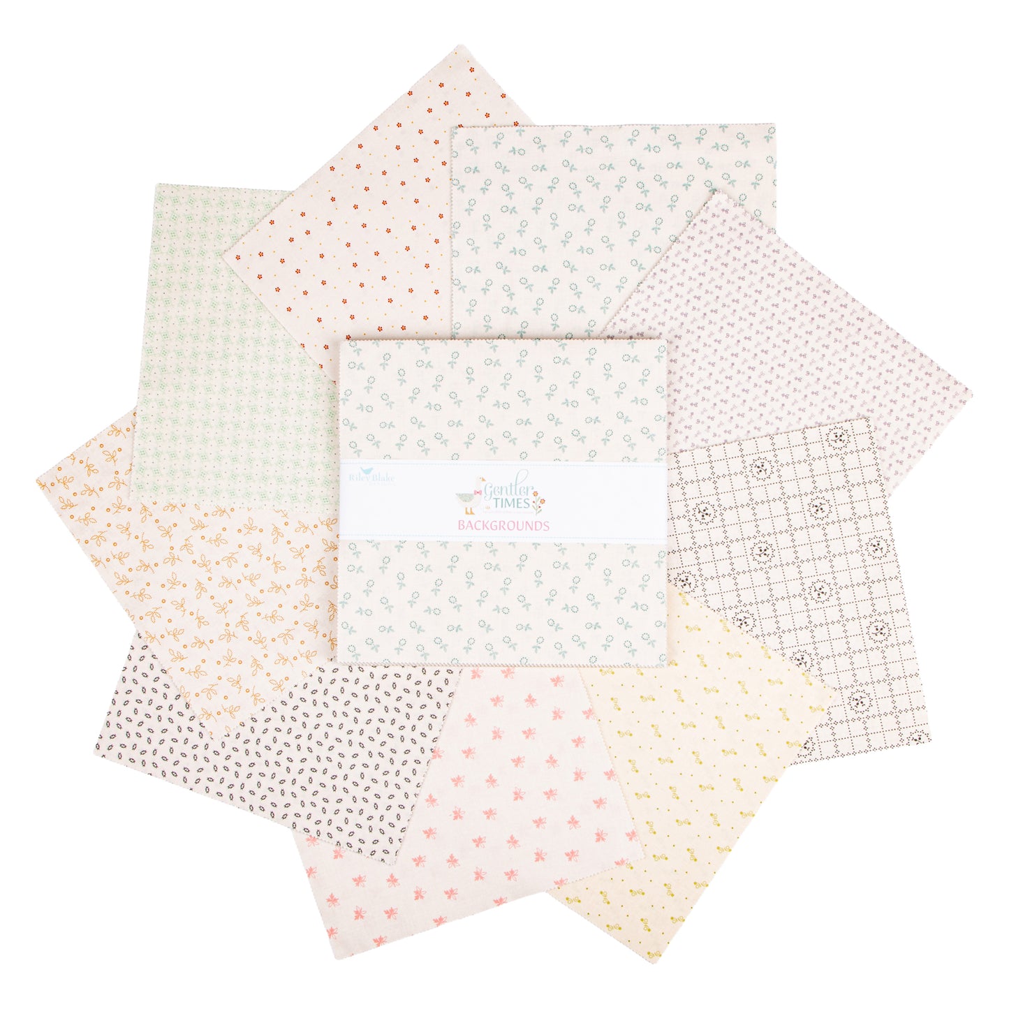 Gentler Times Backgrounds 10 Inch Stacker (42 pieces) by Lori Holt for Riley Blake Designs (10-16470B-42)