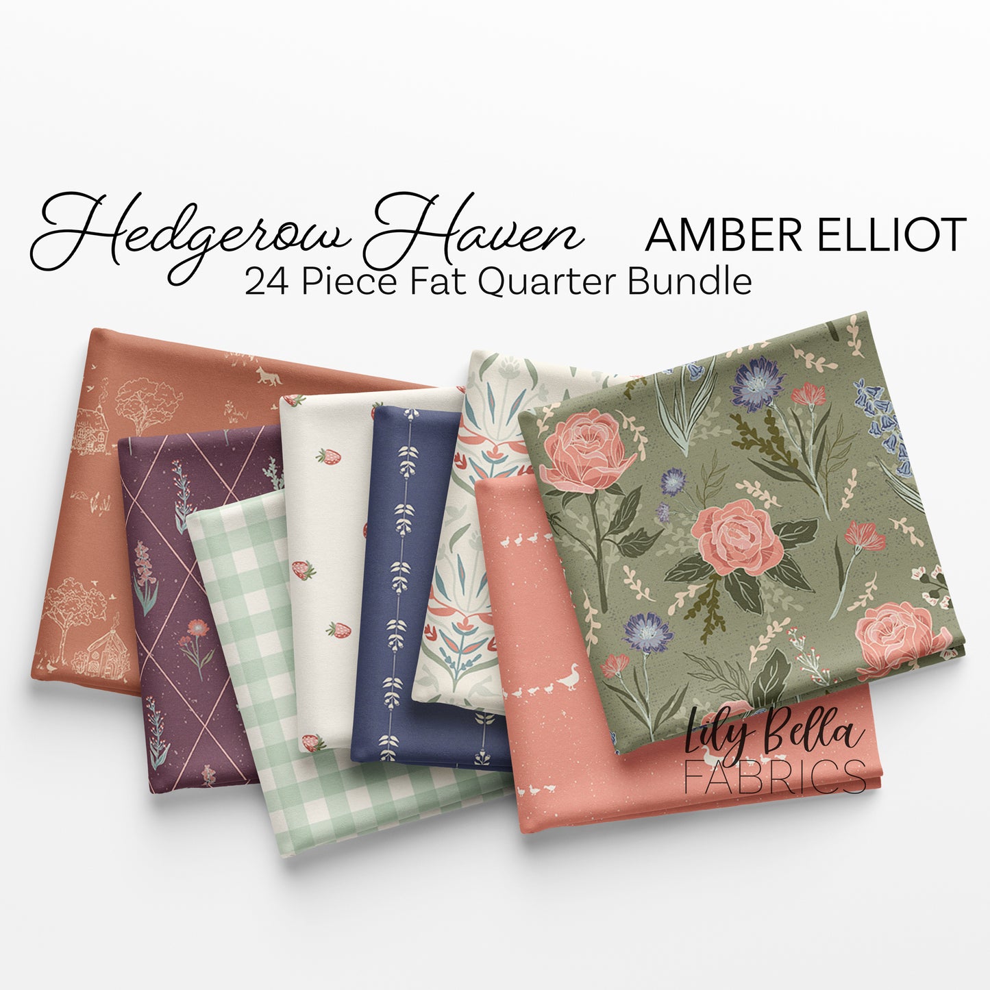 Hedgerow Haven Fat Quarter Bundle (24 pieces) by Amber Elliot for Riley Blake Designs (FQ-18180-24)