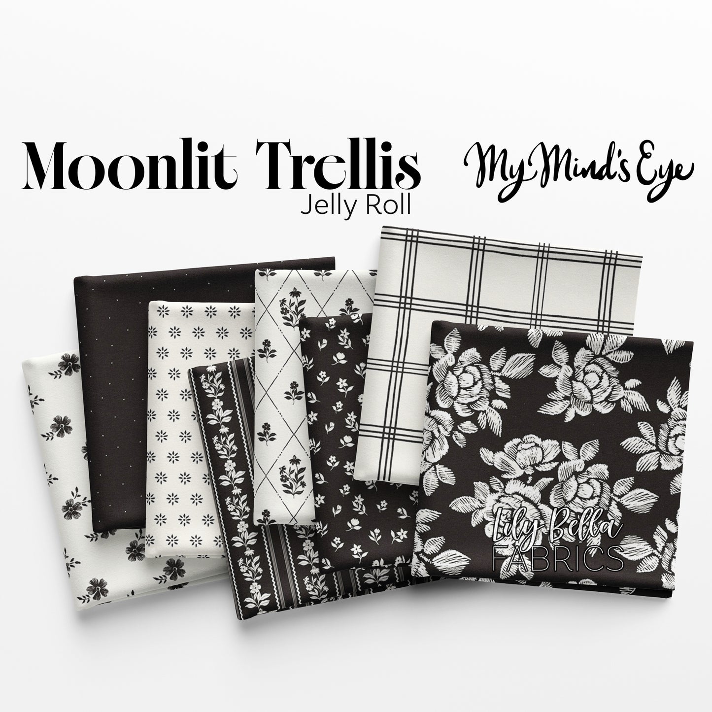 Moonlit Trellis Rolie Polie (40 pieces) by My Mind's Eye for Riley Blake Designs (RP-18210-40)