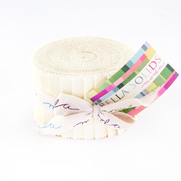 Off White Bella Solids Junior Jelly Roll (20 pieces) by Moda (9900JJR 200)