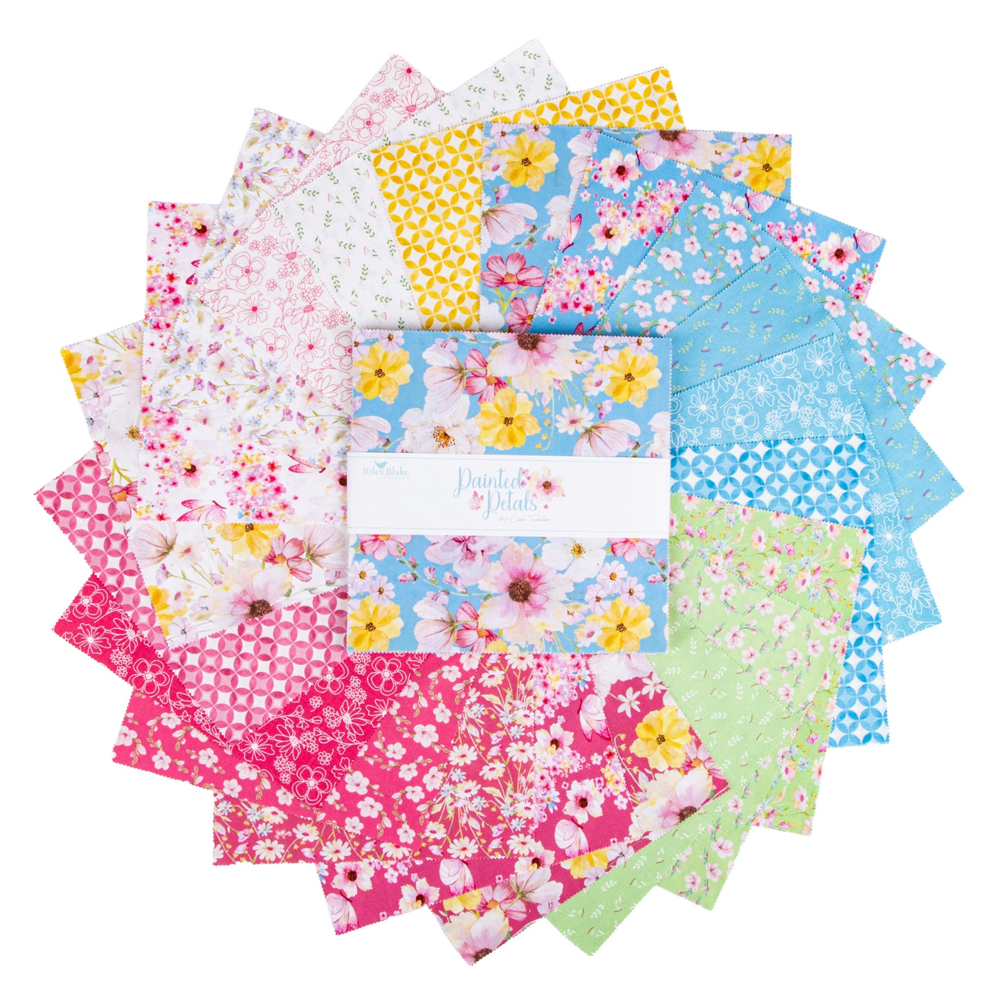 Painted Petals 10 Inch Stacker (42 pieces) by Lila Tueller for Riley Blake Designs (10-17590-42)