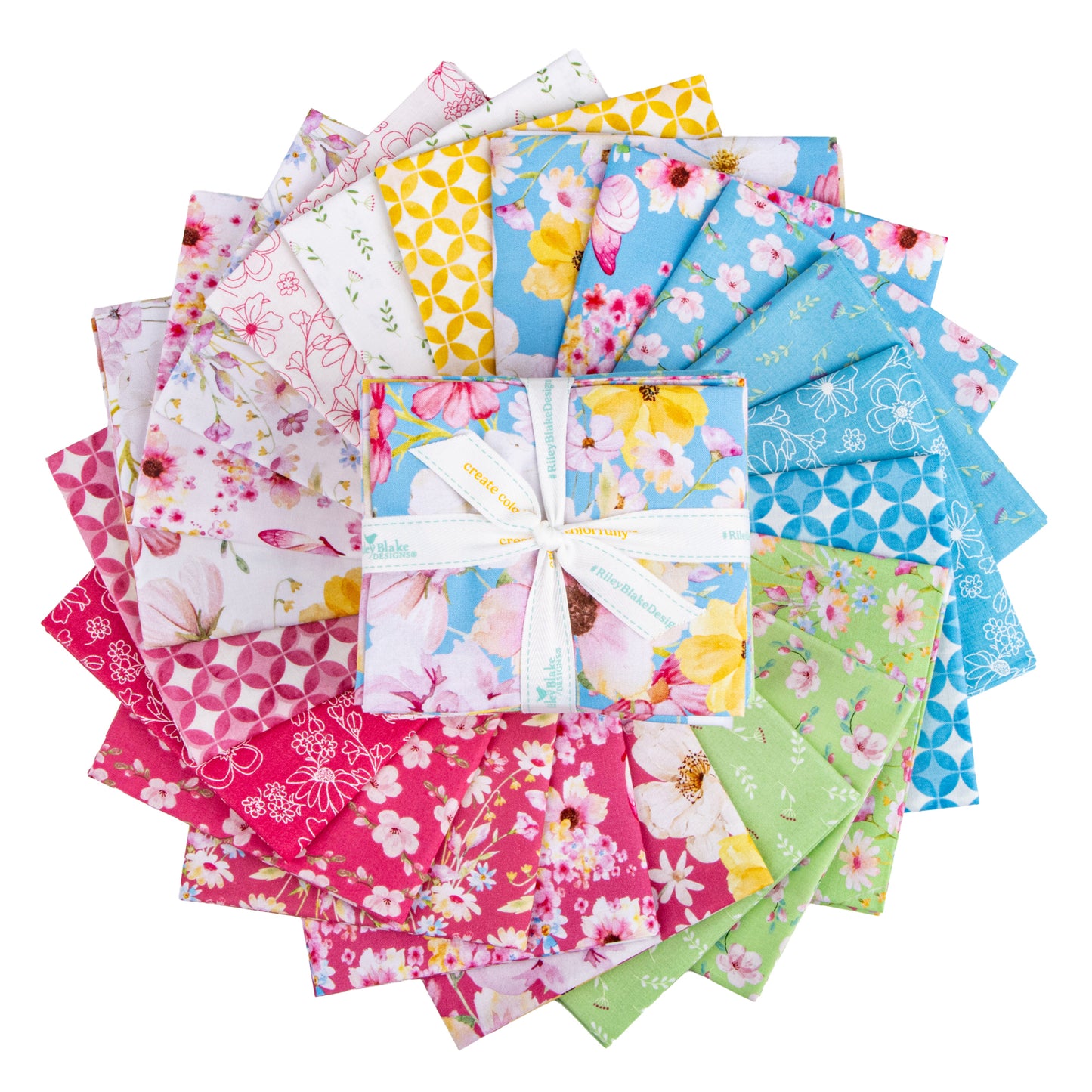 Painted Petals Fat Quarter Bundle (21 pieces) by Lila Tueller for Riley Blake Designs (FQ-17590-21)