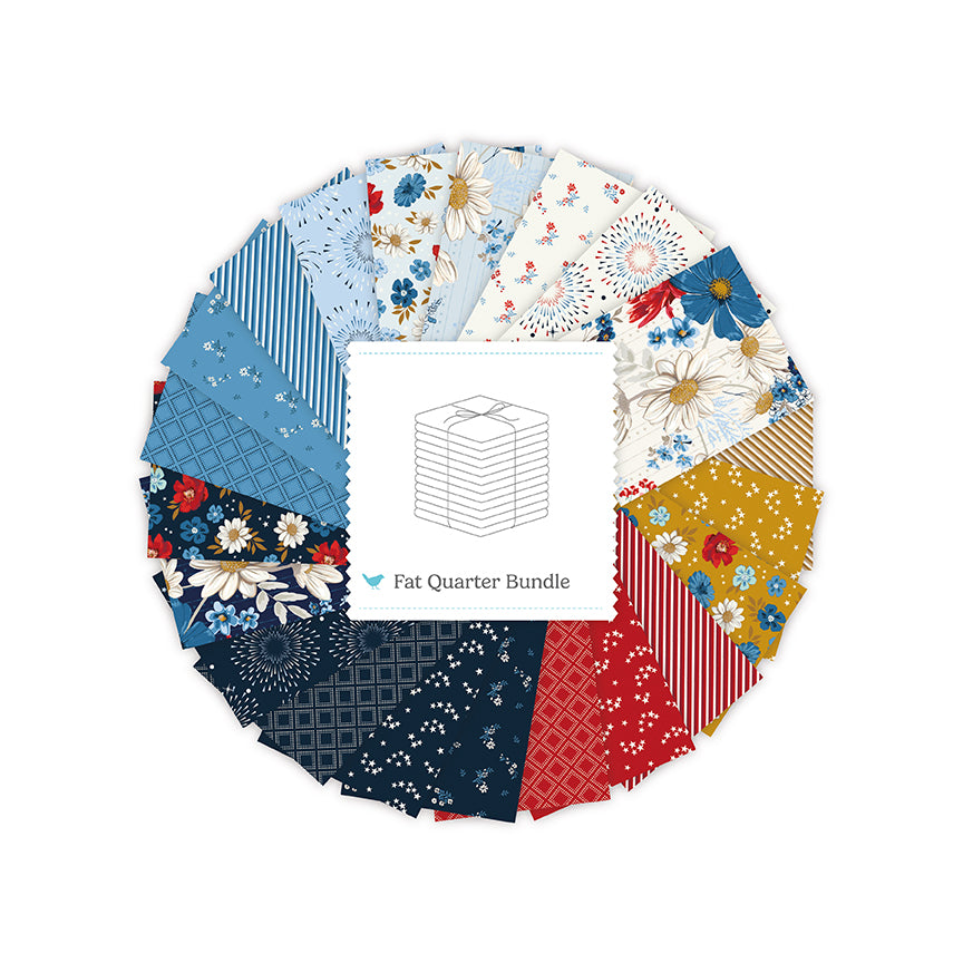 Patriotic Pride Fat Quarter Bundle (21 pieces) by Sandy Gervais for Riley Blake Designs (FQ-18740-21)