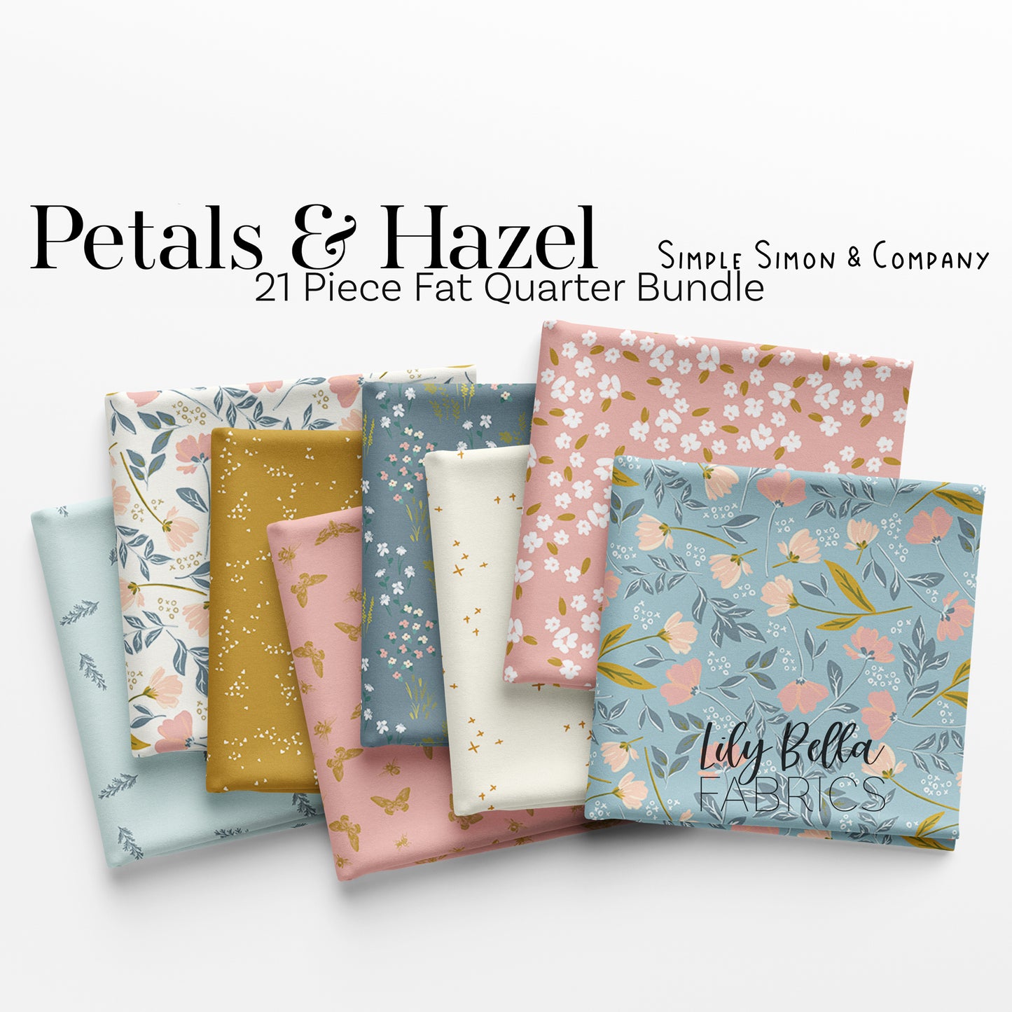 Petals and Hazel Fat Quarter Bundle (21 pieces) by Simple Simon and Company for Riley Blake Designs (FQ-18220-21)