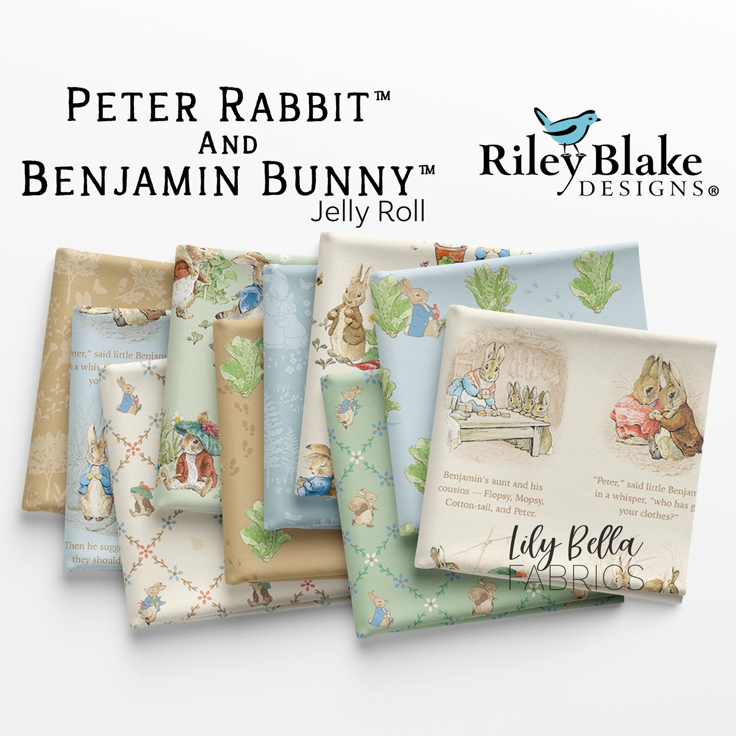 Peter Rabbit and Benjamin Bunny Rolie Polie (40 pieces) by for Riley Blake Designs (RP-17250-40)